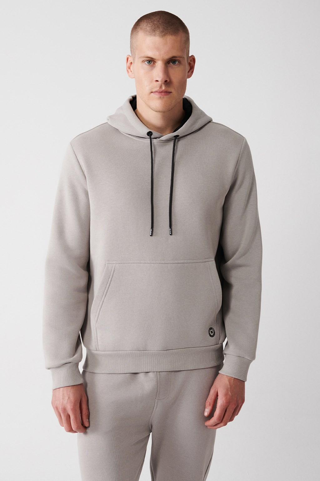 Taş Kapüşonlu 3 İplik Şardonlu Pamuklu Sweatshirt