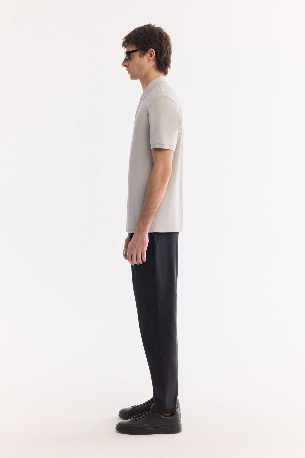 Taş Kıvrılmaz Polo Yaka %100 Pamuk Basic T-Shirt