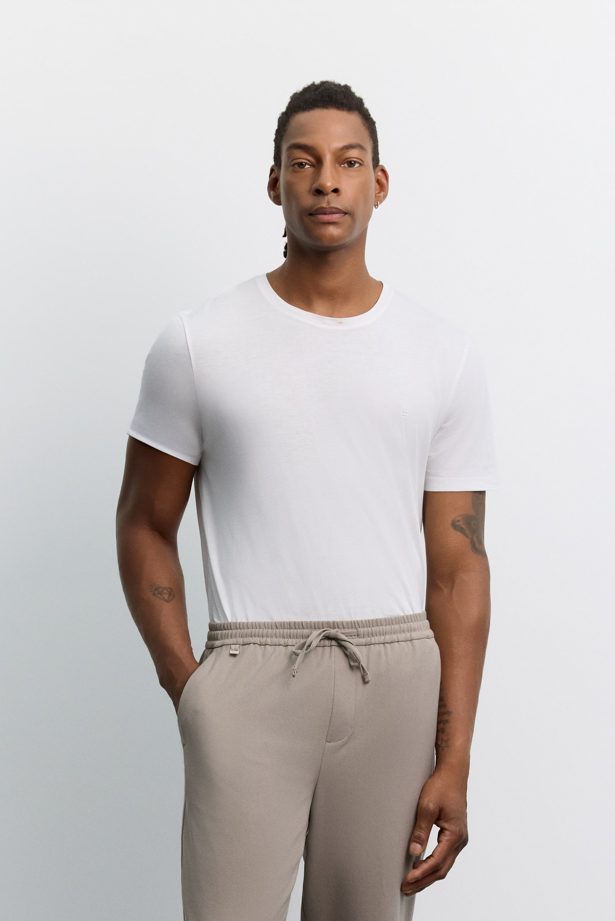 Vizon Beli Lastikli Bağcıklı Kolay Ütülenen Jogger Pantolon