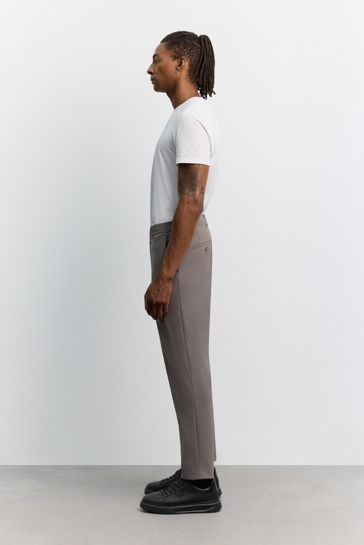 Vizon Yan Cepli, Slim Fit Teknik Klasik Pantolon