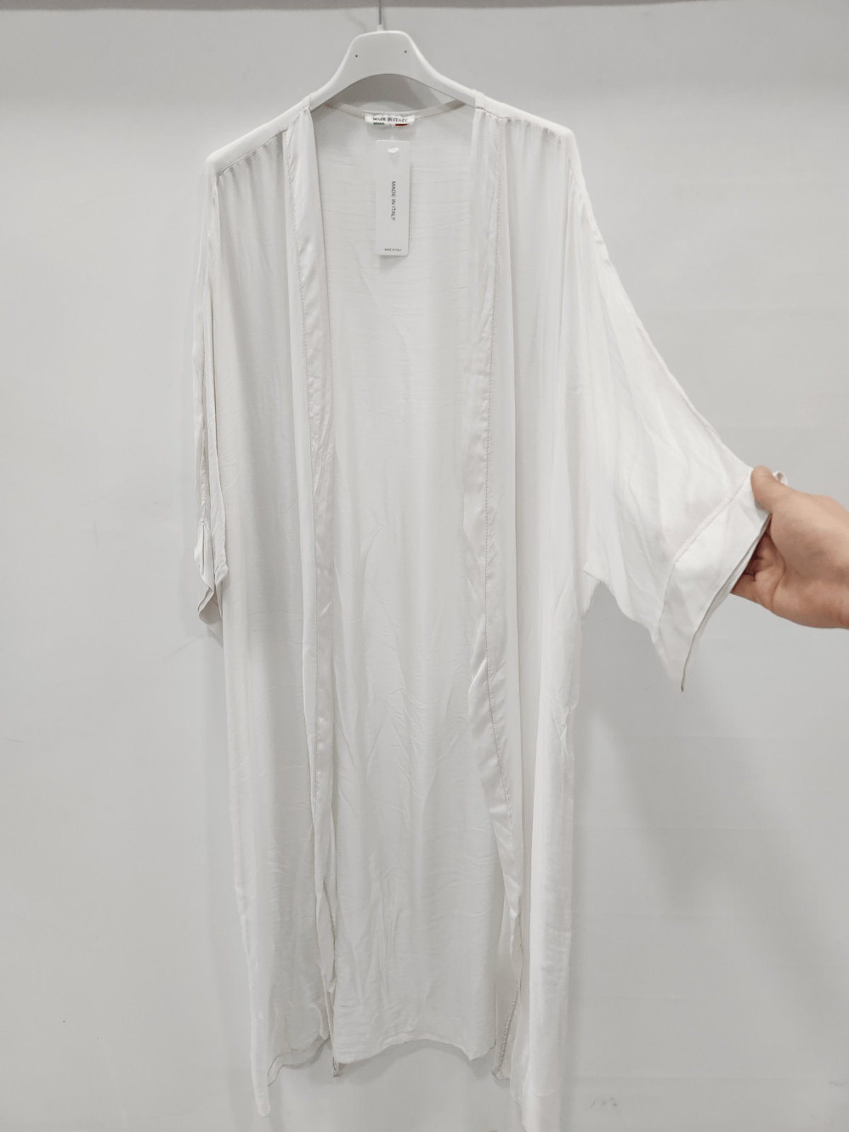 Kadın Bej İtalyan Uzun İpek Kaftan