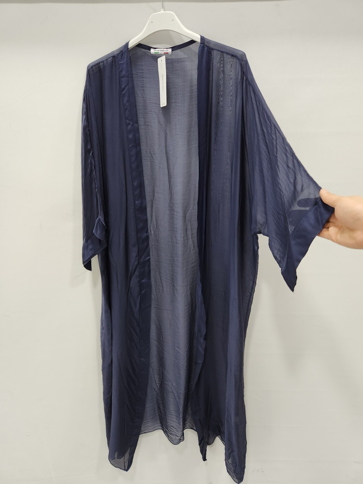Kadın Lacivert İtalyan Uzun İpek Kaftan