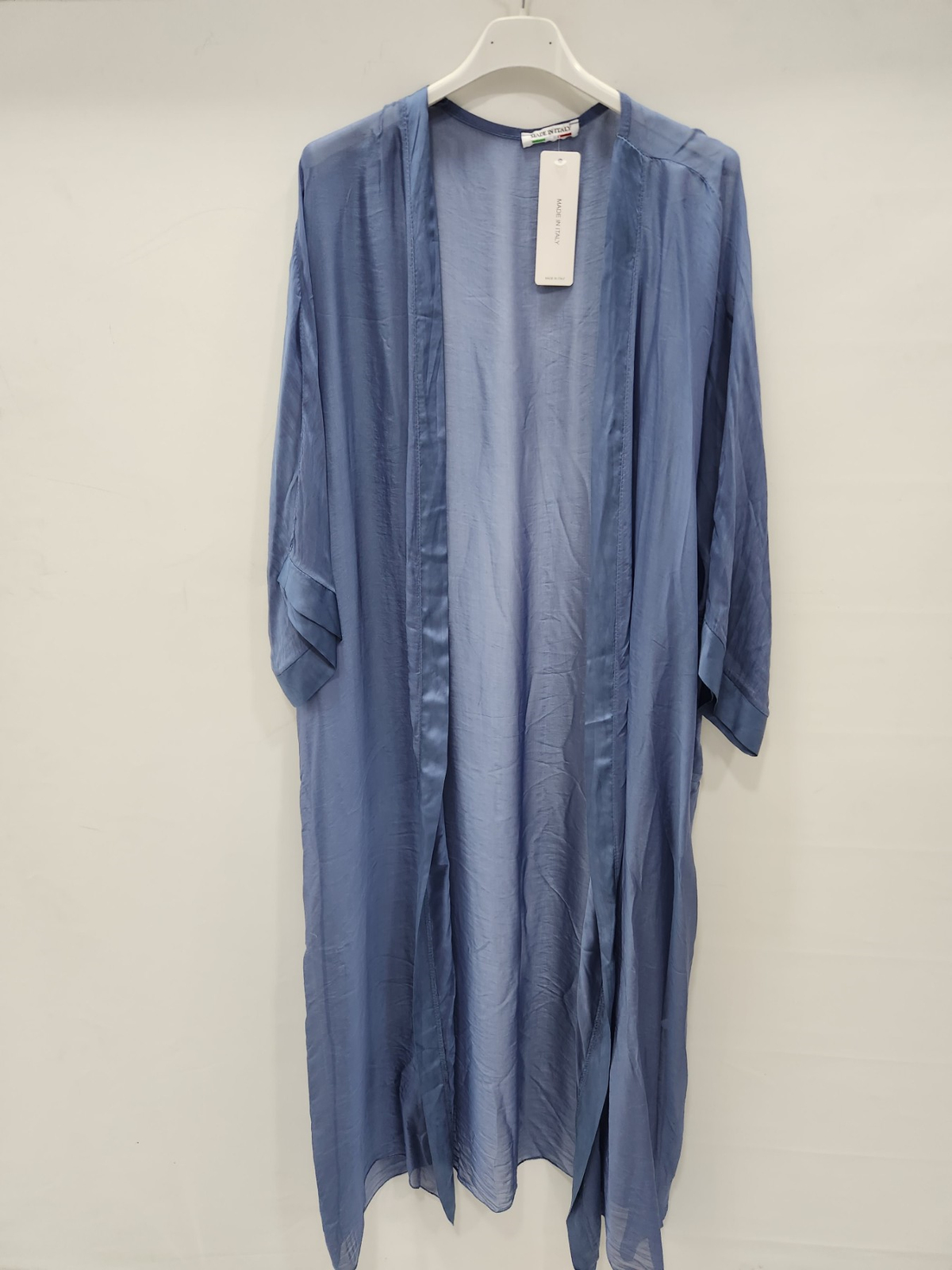Kadın Mavi İtalyan Uzun İpek Kaftan