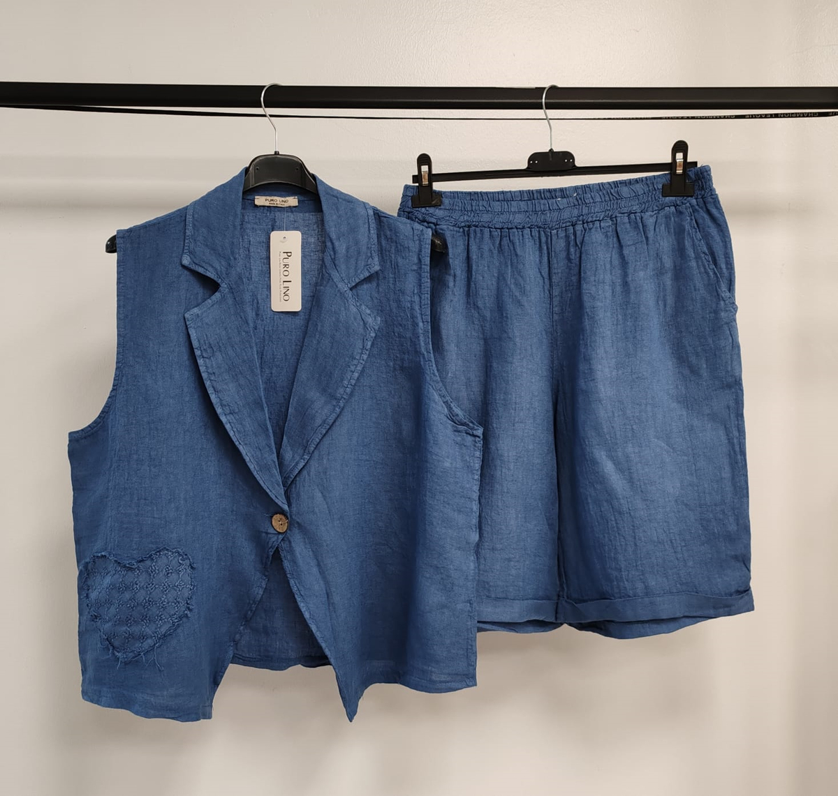 Jeans Kadın İtalyan Şort&Ceketli Keten Takım