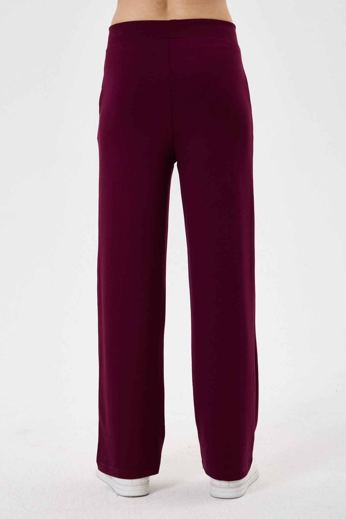 Kadın Beli Korsajlı Bol Paça Likralı Esnek Pantolon