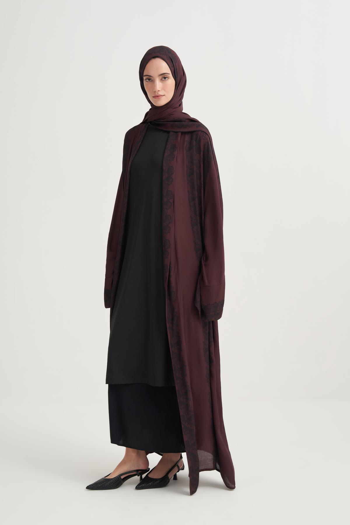 Viora İncira Viskon Abaya Mürdüm