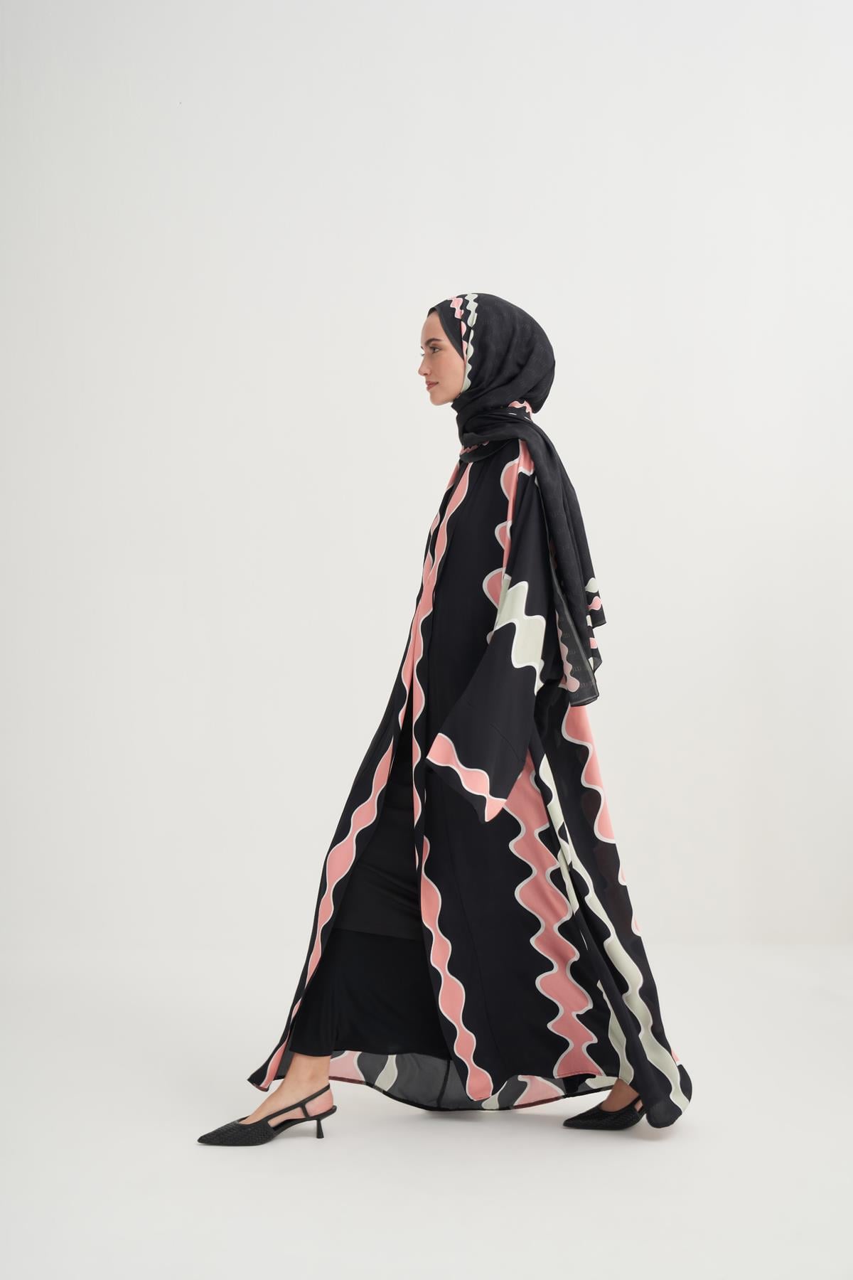 Luma Premium Floş Abaya Siyah