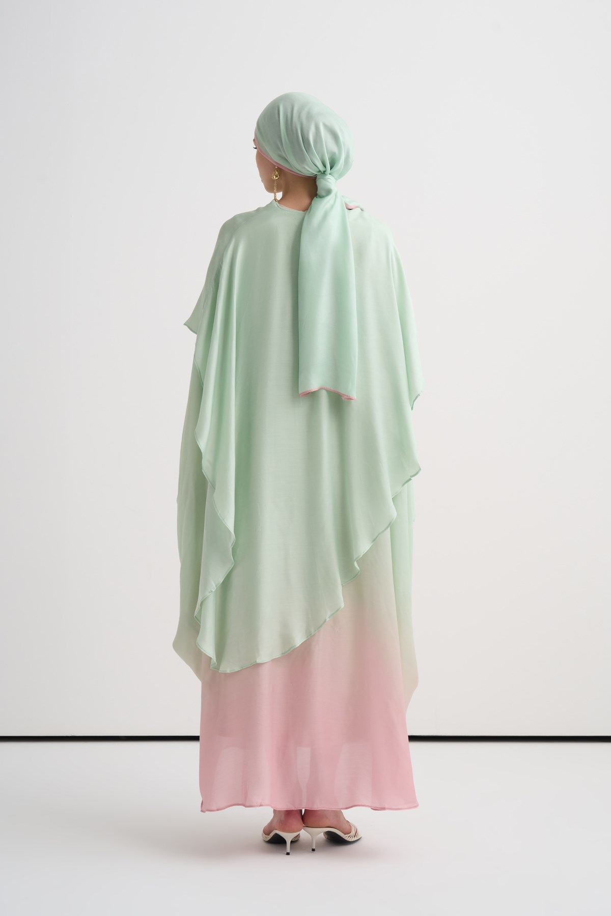 Rosalie İncira Şal Yaka Kaftan Mint Yeşili