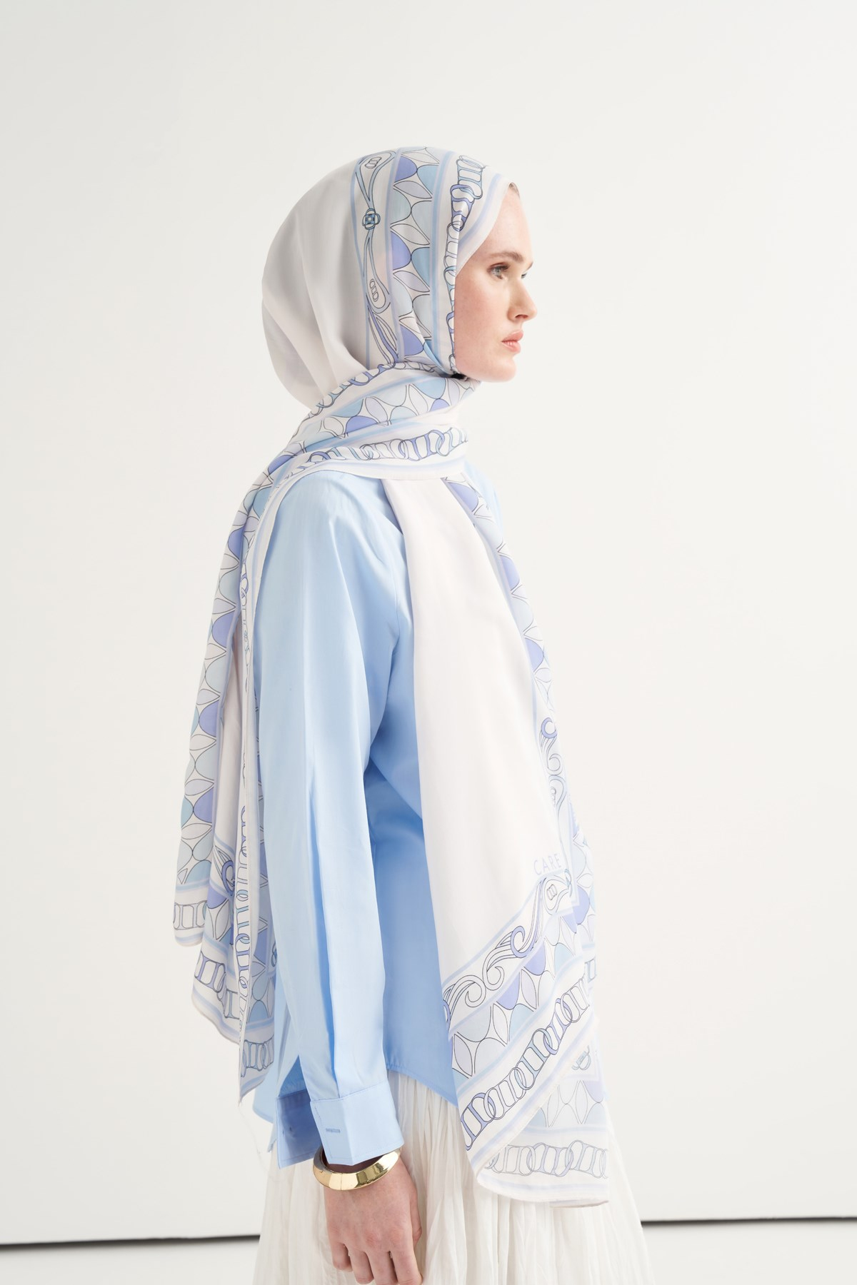 Sabrine Floş Şal Buz Mavisi