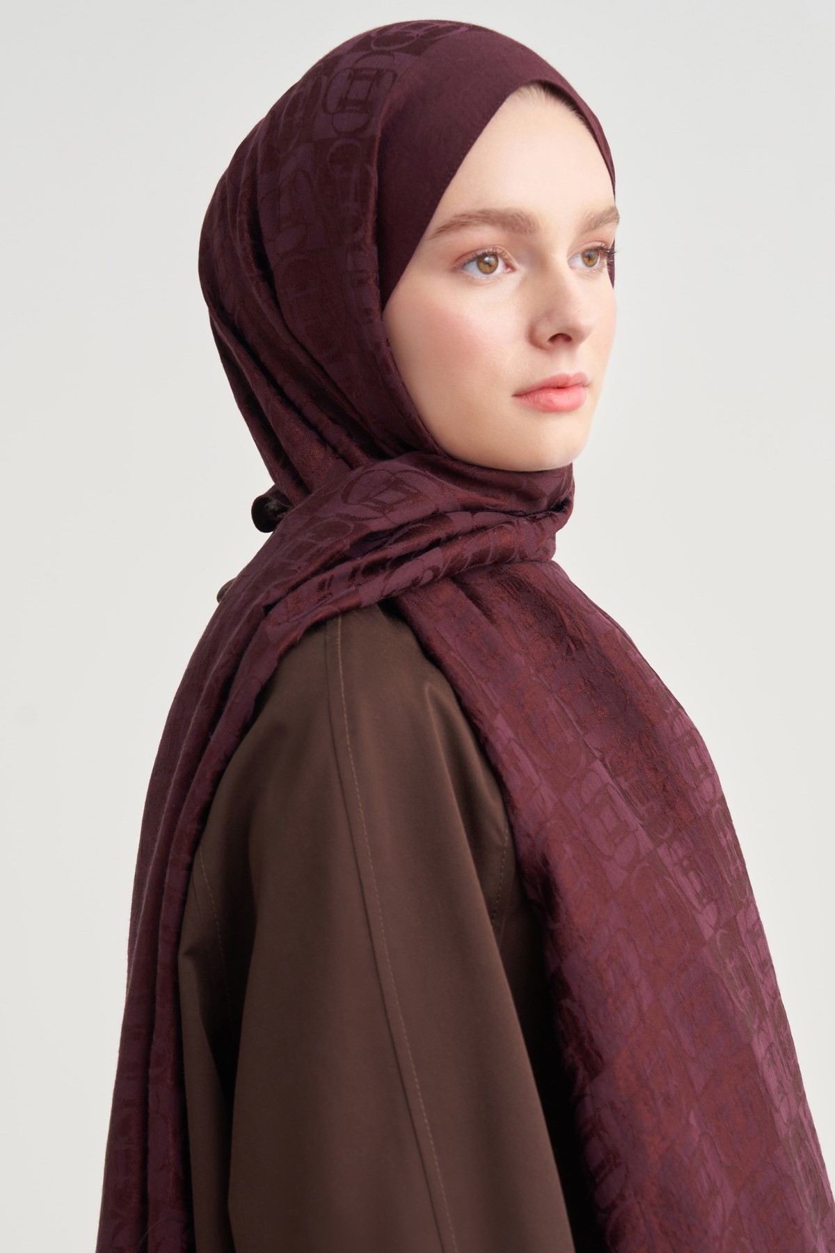 Noire Desen Liora Pamuk Şal Mürdüm