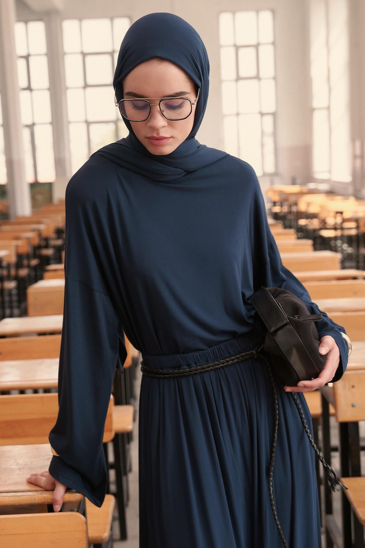 Micro Modal Tunik Lacivert