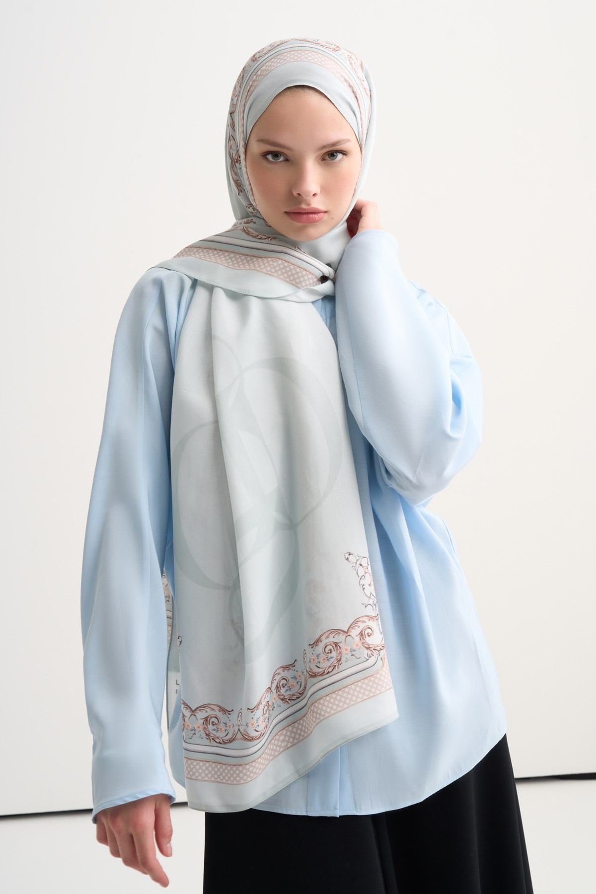 Baroque Floş Şal Turkuaz