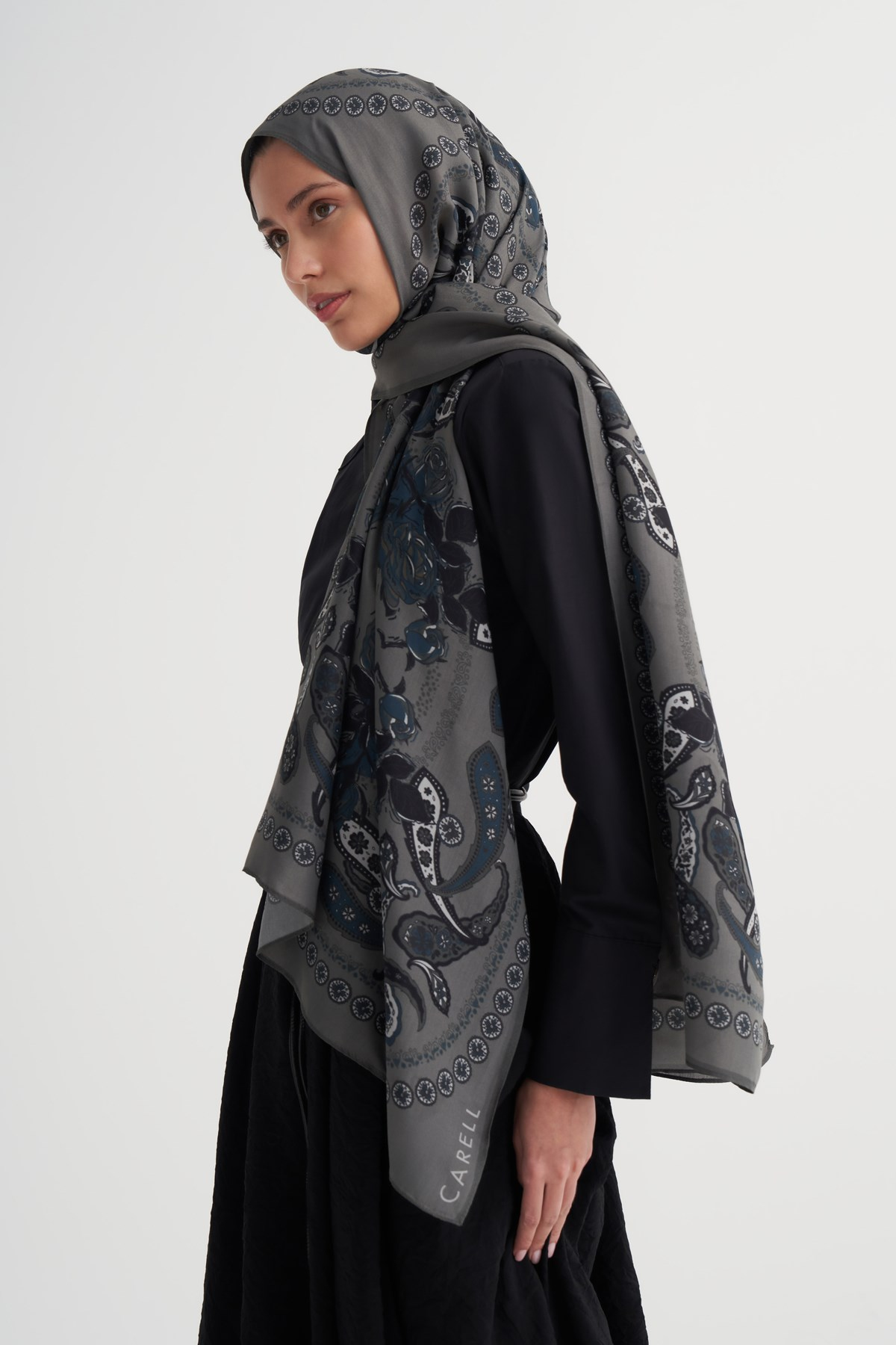 Moon Monogram Floş Şal Antrasit