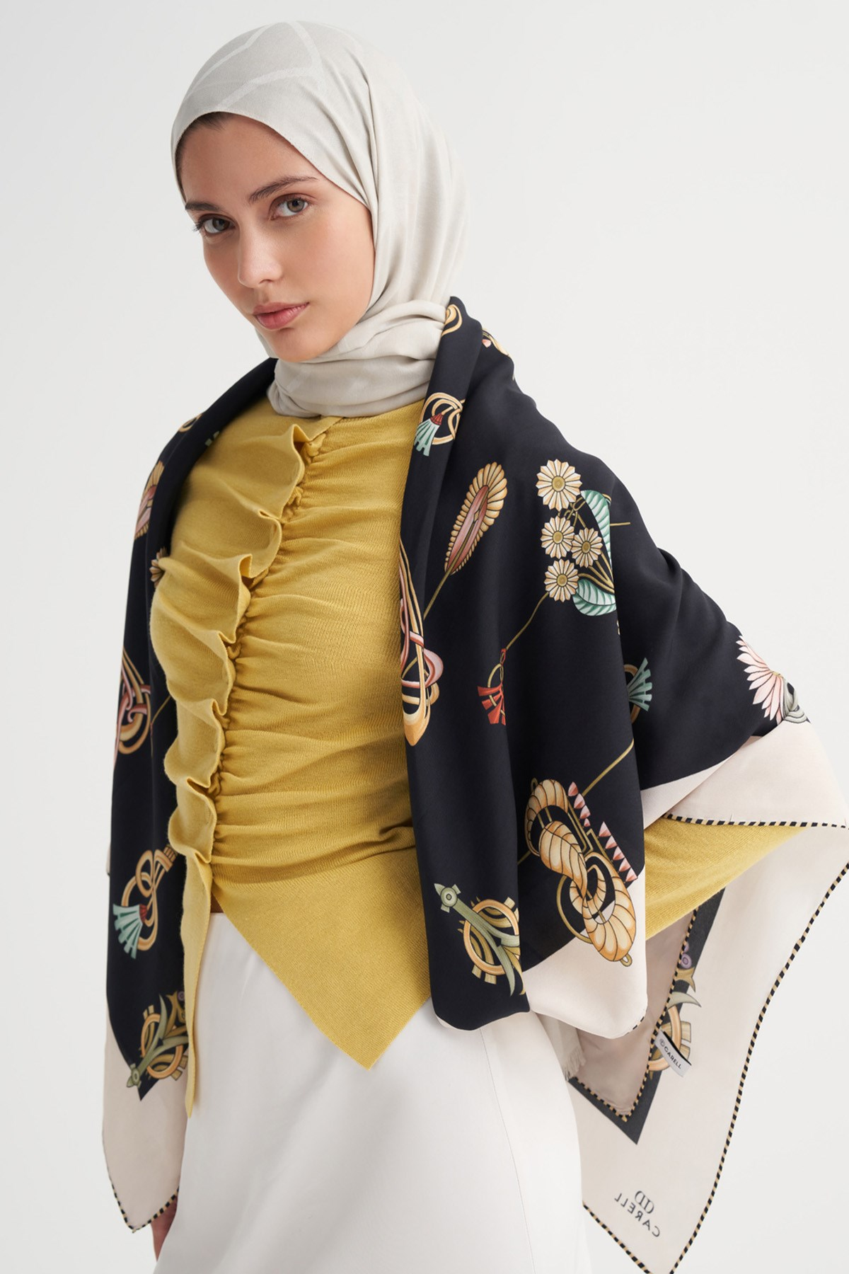 Ornella Premium Omuz Şalı Siyah