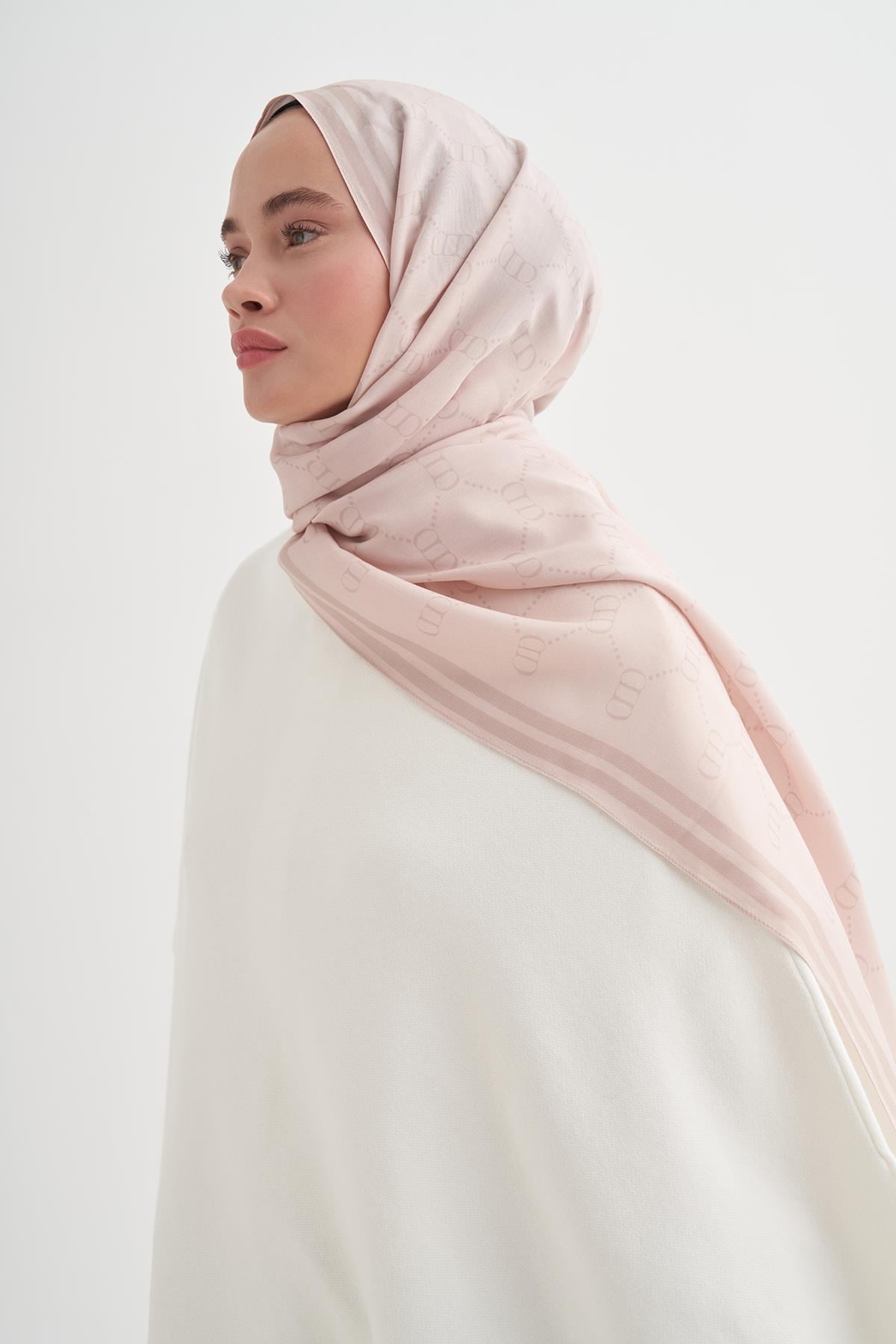 Grace Monogram Floş Şal Krem