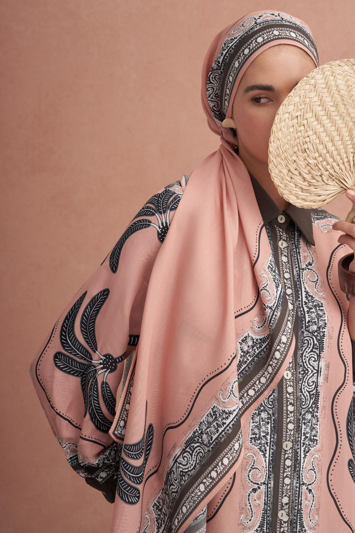 Safira Vela Floş Şal Soft Pembe