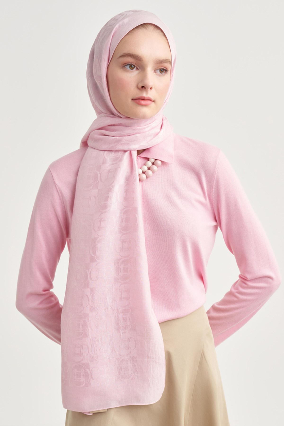 Noire Desen Liora Pamuk Şal Şeker Pembe