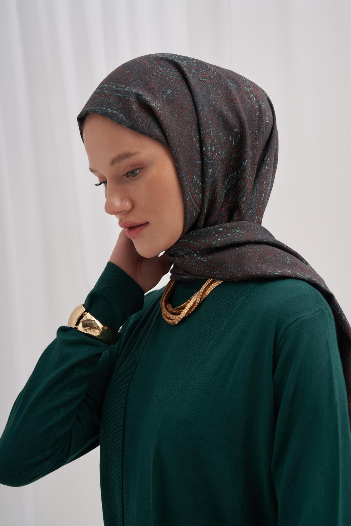 Amber Sahara Renkli Comfy İpek Şal