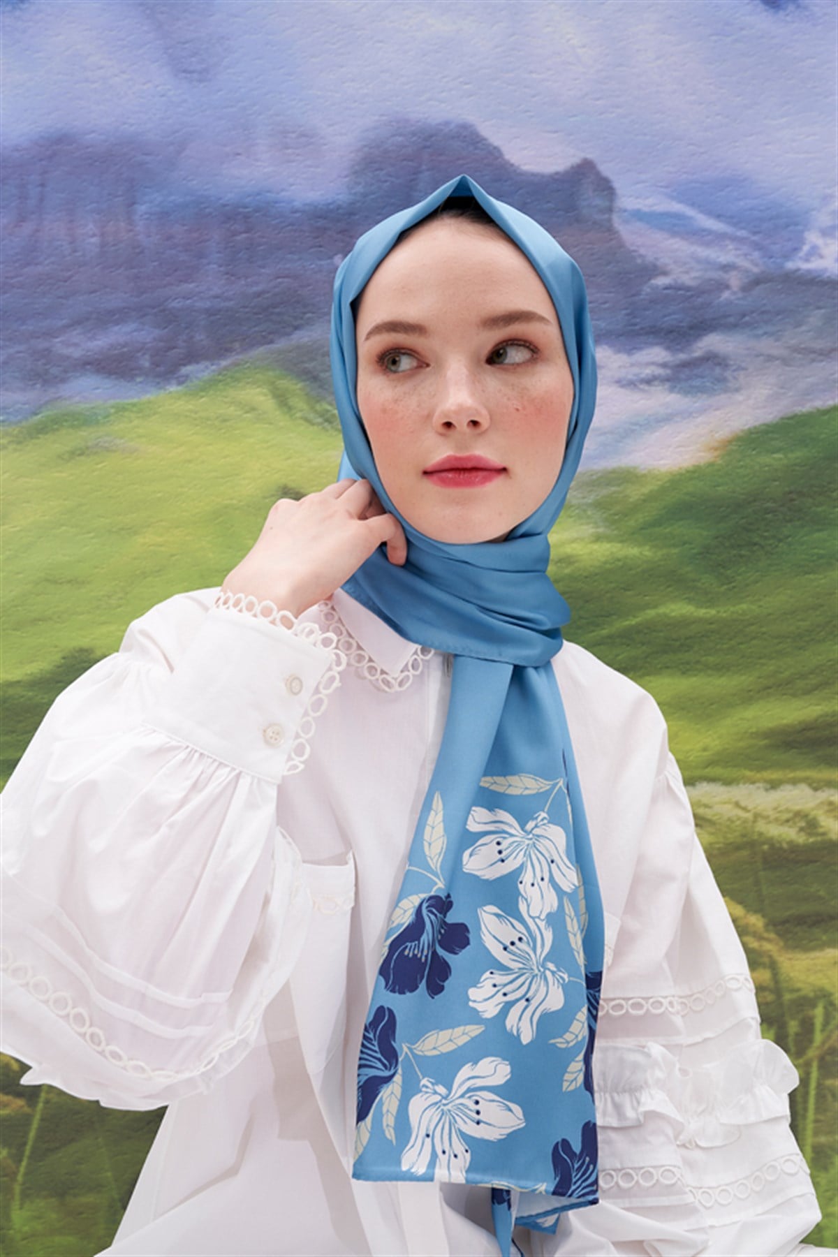 Bigin Mavi Twill Şal