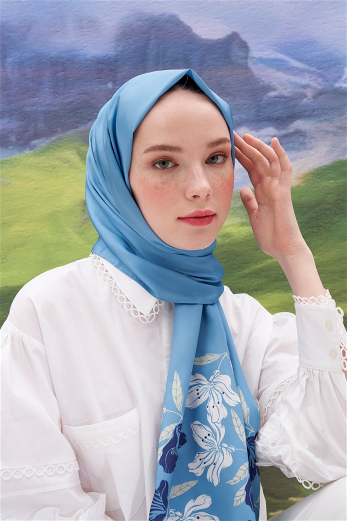 Bigin Mavi Twill Şal