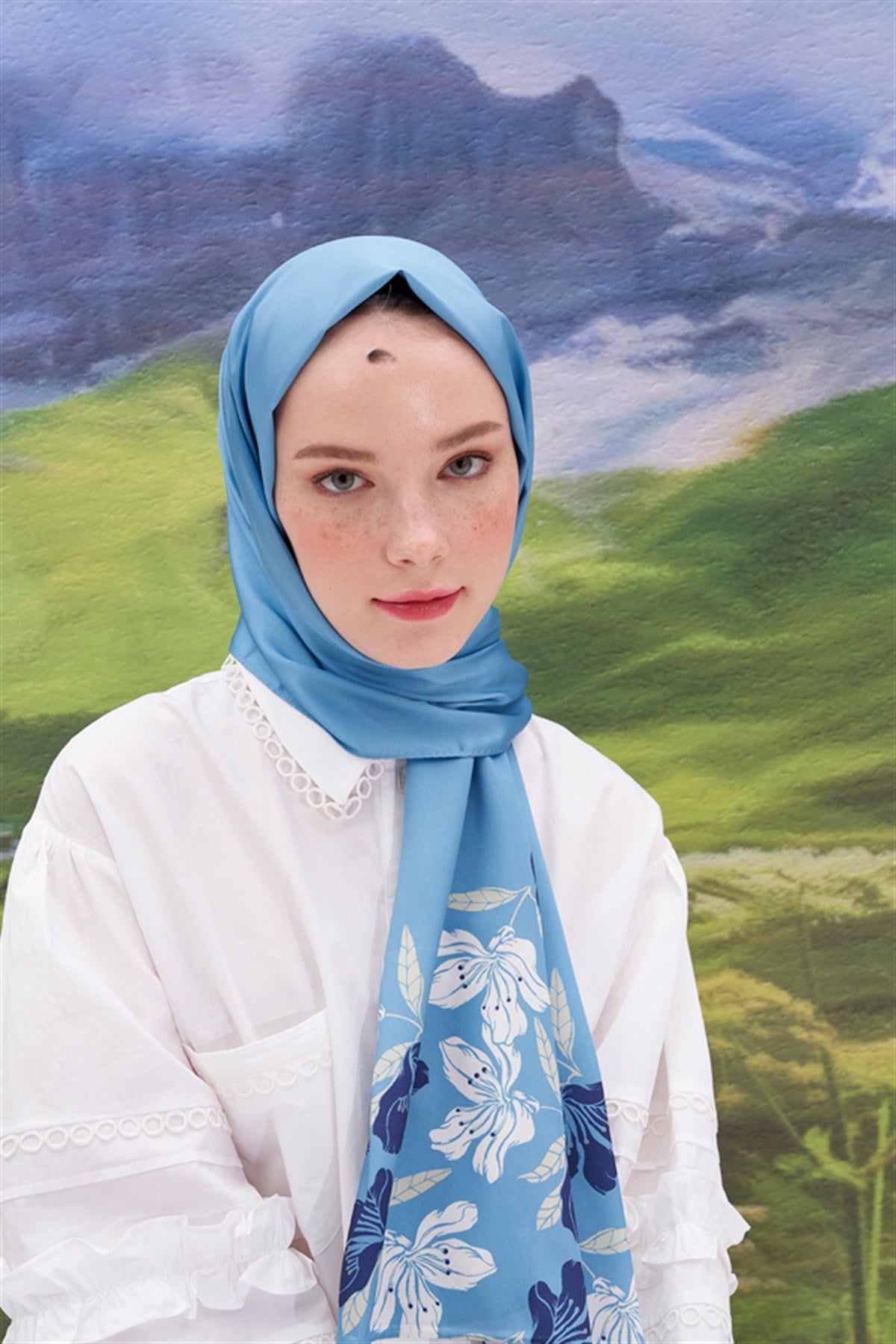 Bigin Mavi Twill Şal