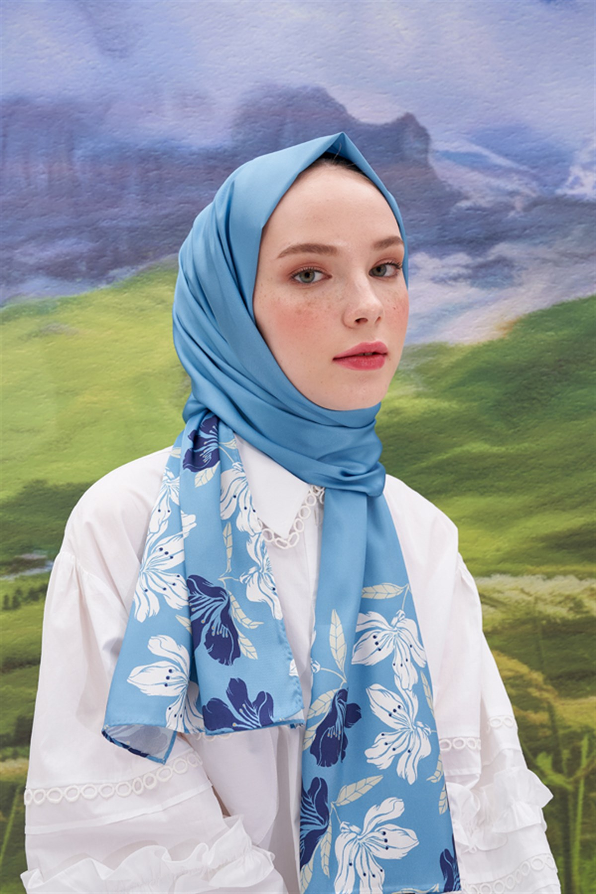 Bigin Mavi Twill Şal