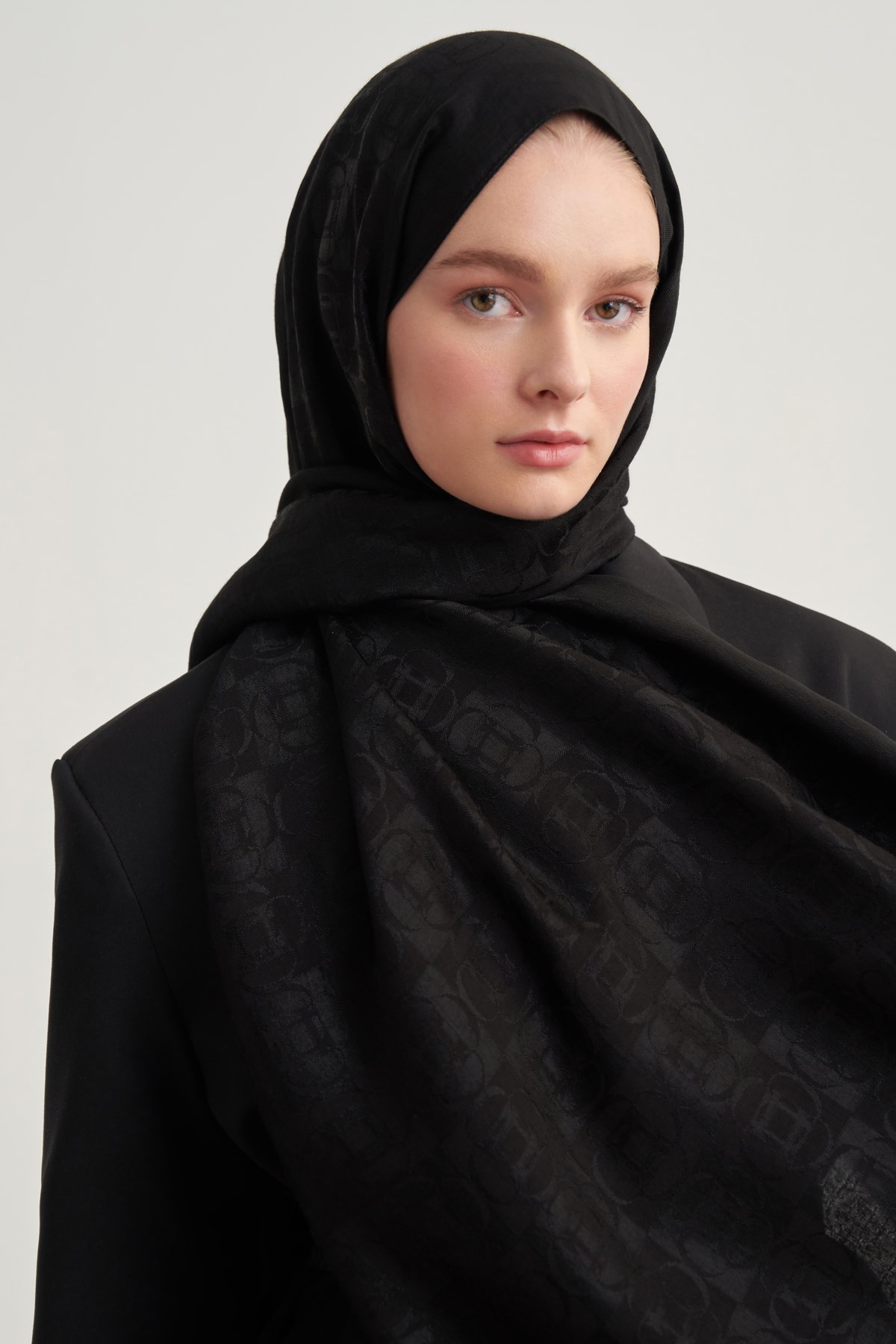Noire Desen Liora Pamuk Şal Siyah
