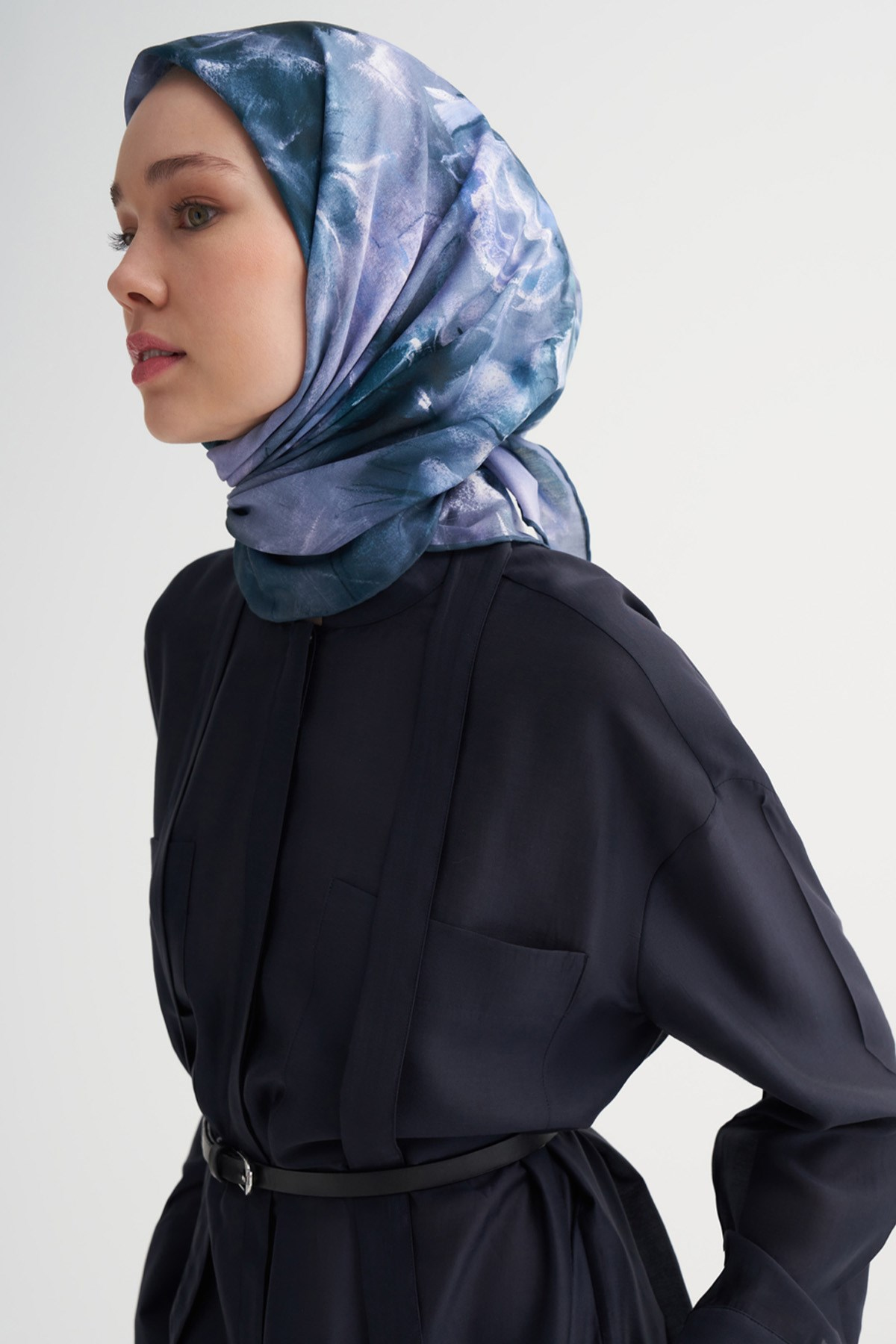 Bloomia Soft Eşarp Mavi