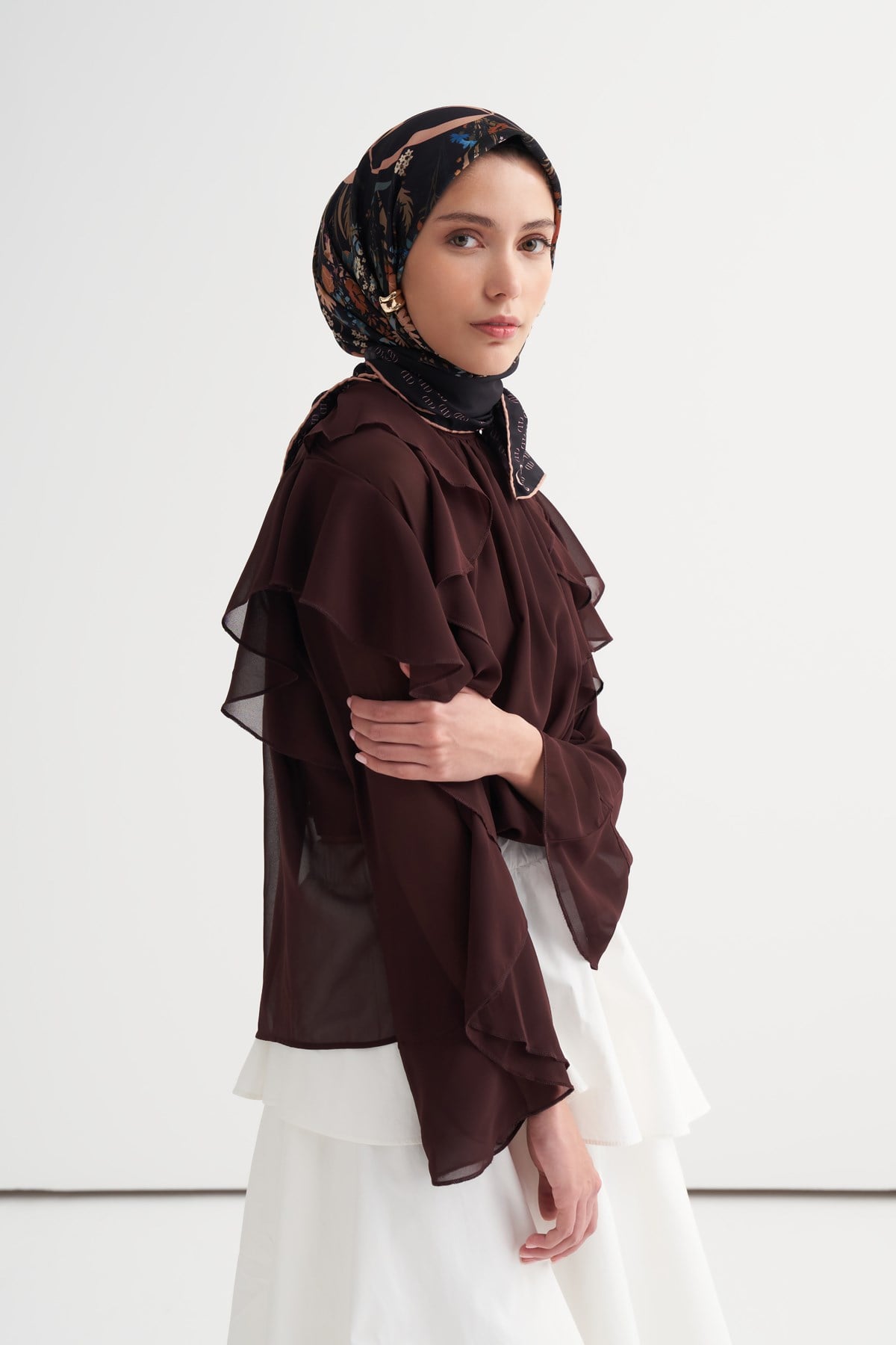 Buqet Mürdüm Twill Eşarp