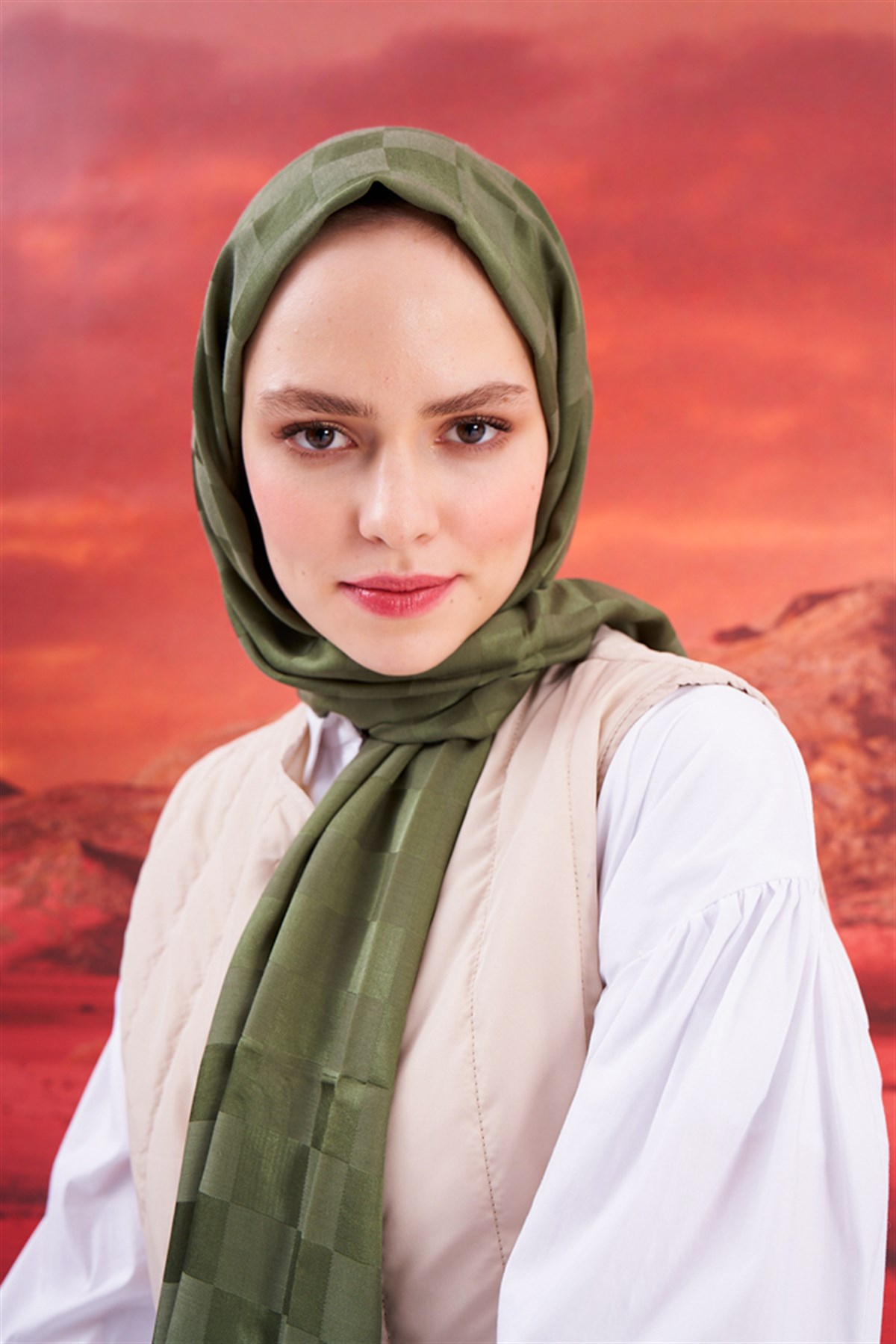 Dama Jakar İtalyan İpekli Şal Orman Yeşili