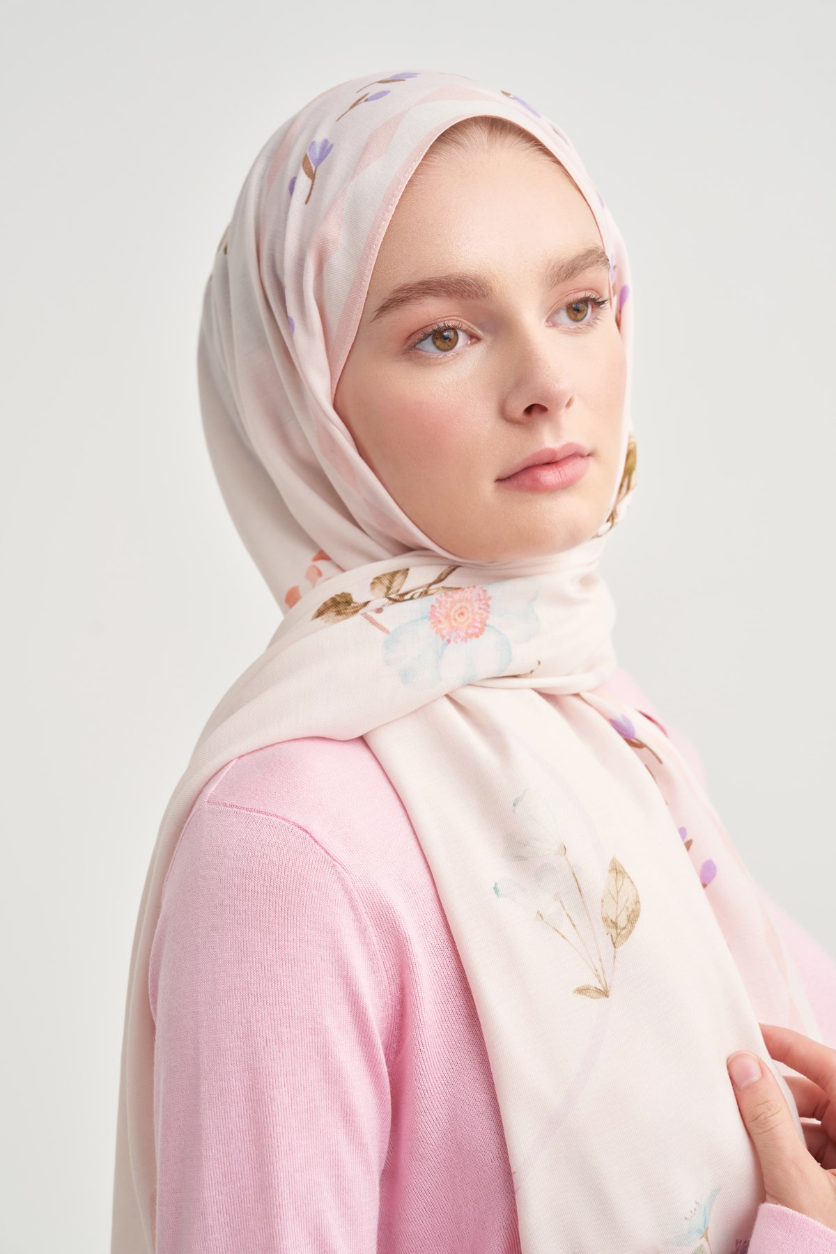 Fiora Desen Norena Yünlü Şal Pudra