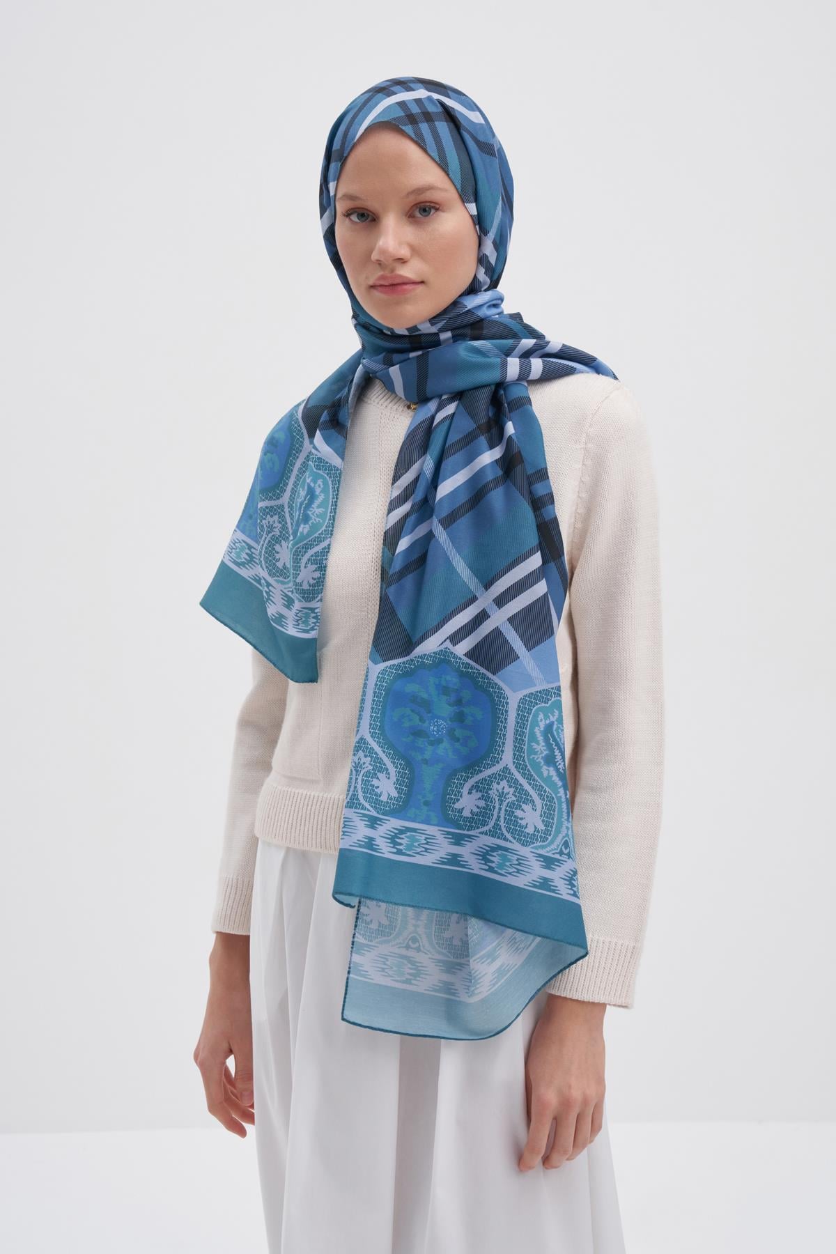 Echo Pamuk Şal Rustic Okyanus