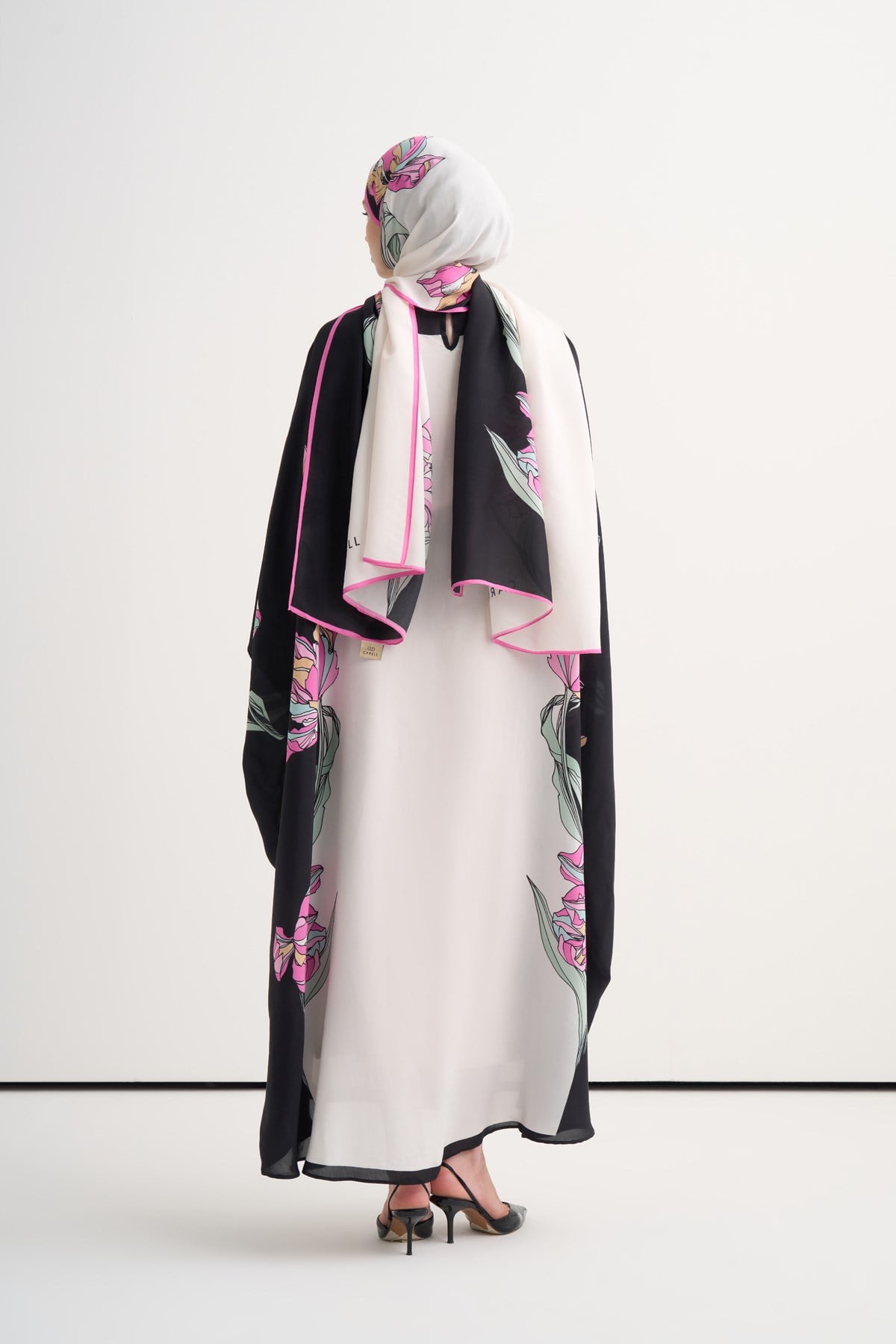 Mirelle Floş Kaftan Siyah