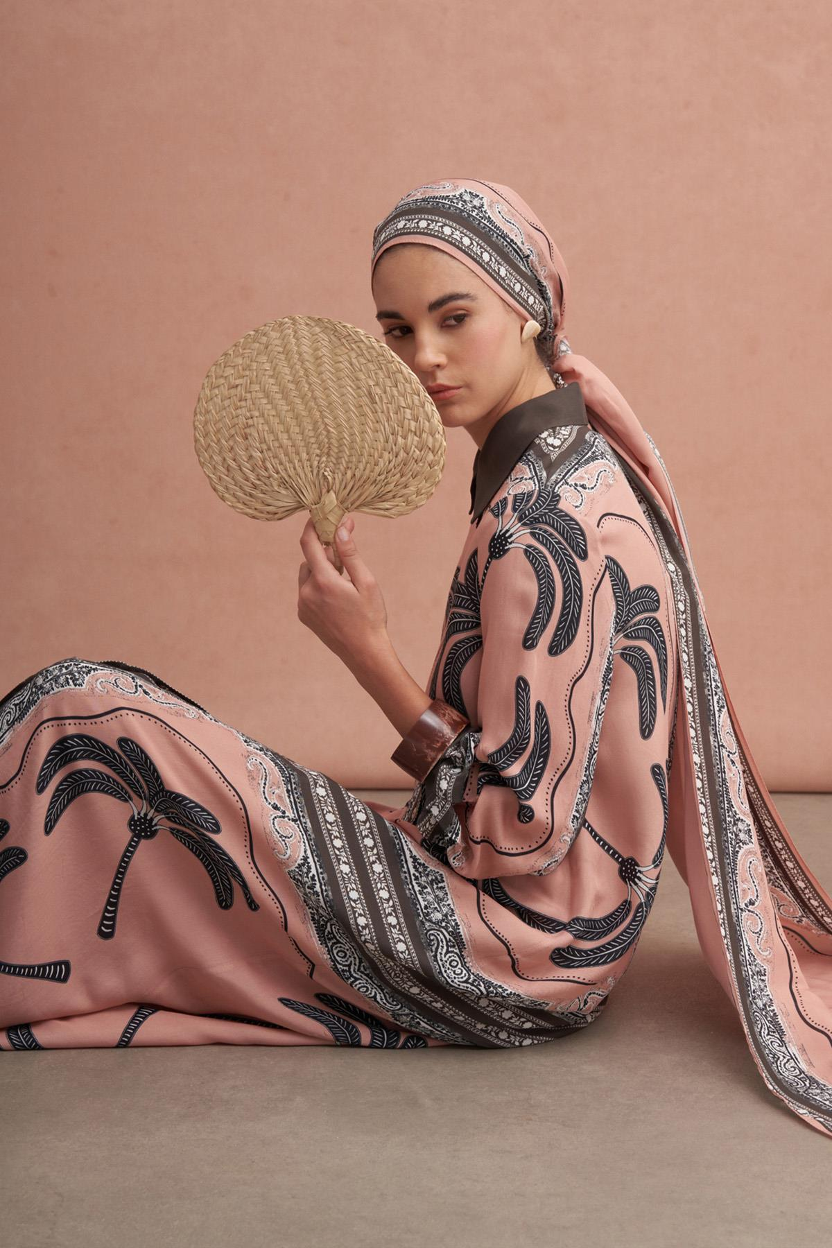 Safira Floş Elbise Soft Pembe