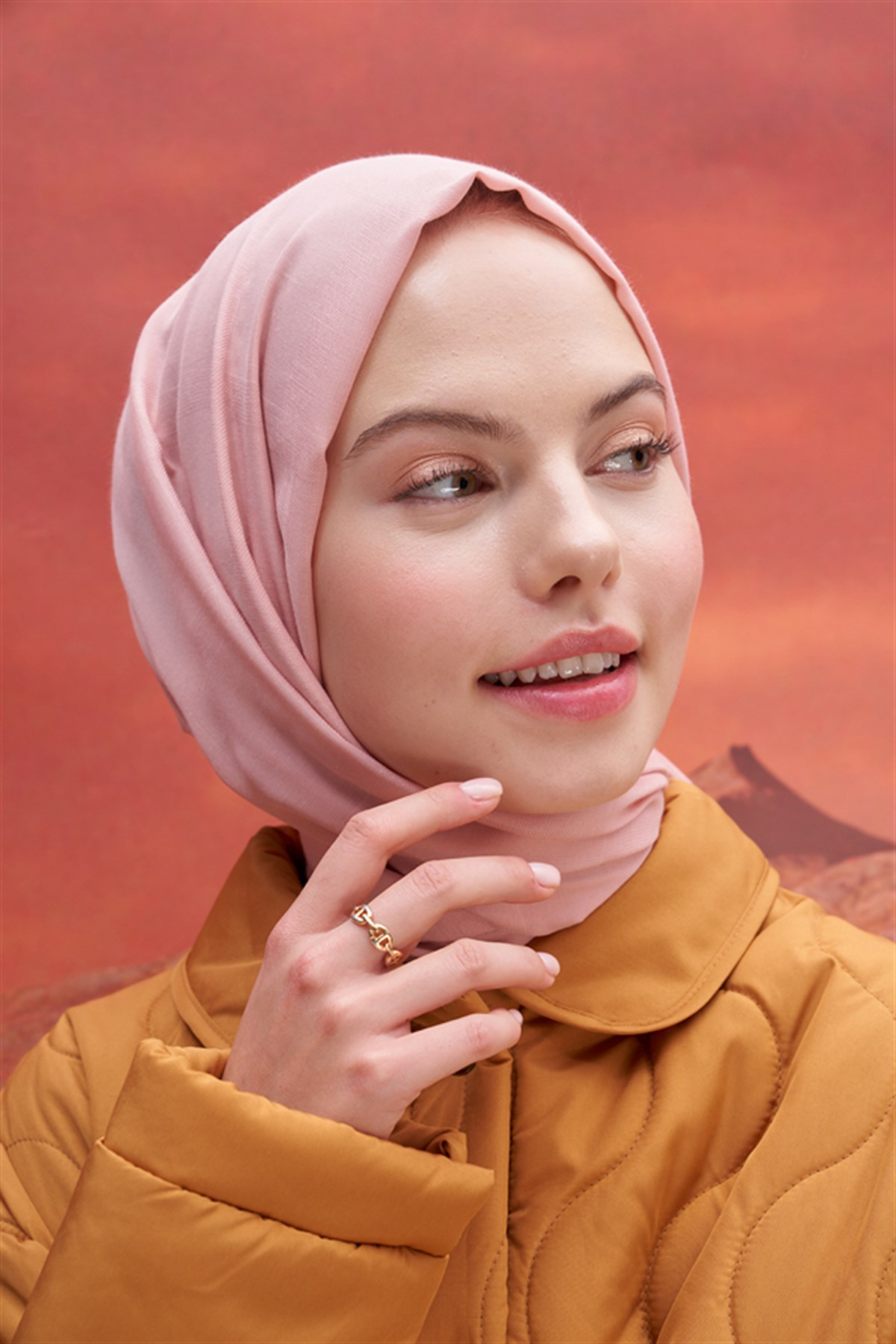Kare Desen Modal Jakar Şal Pudra