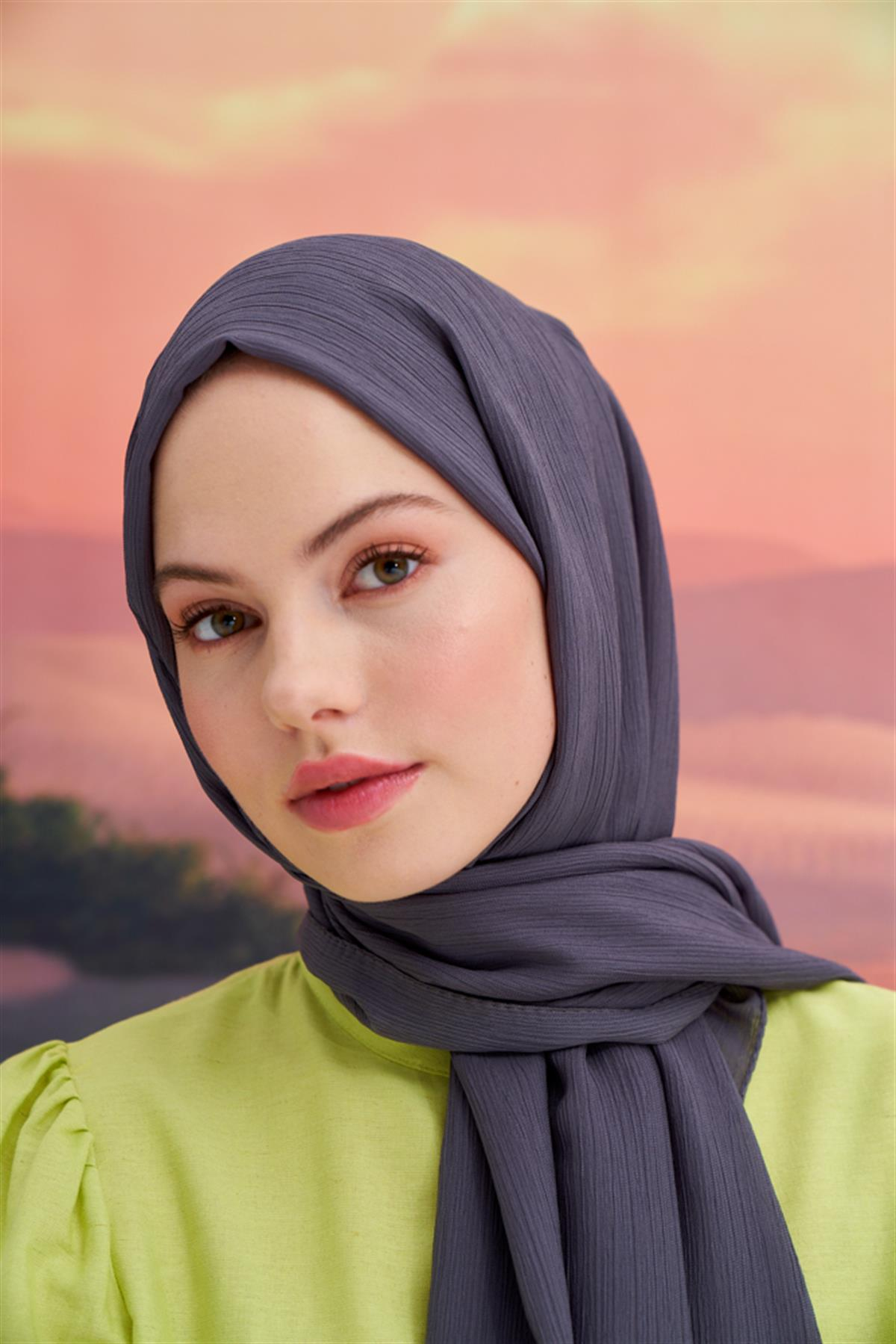 Lien Örme Şal Gri