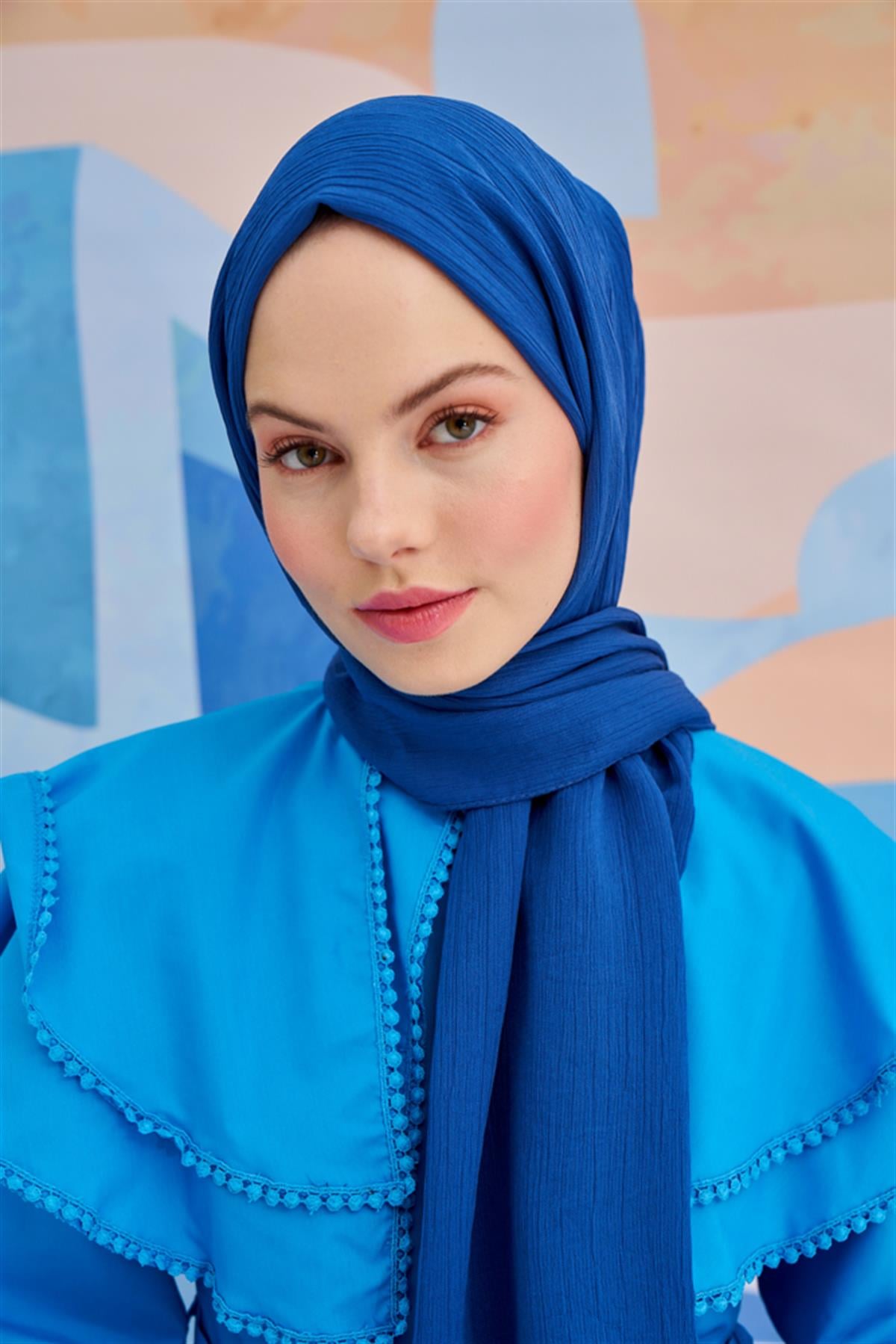 Lien Örme Şal İndigo