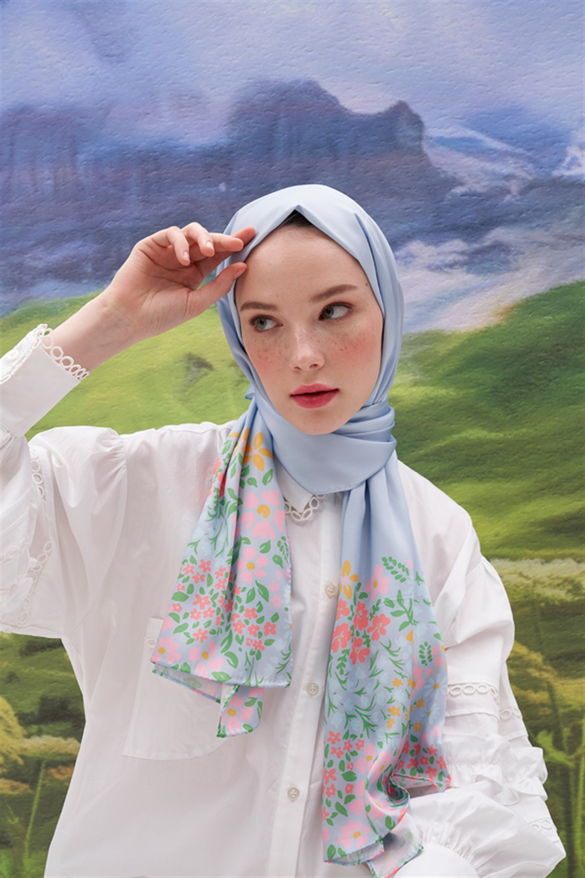 Monika Mavi Twill Şal