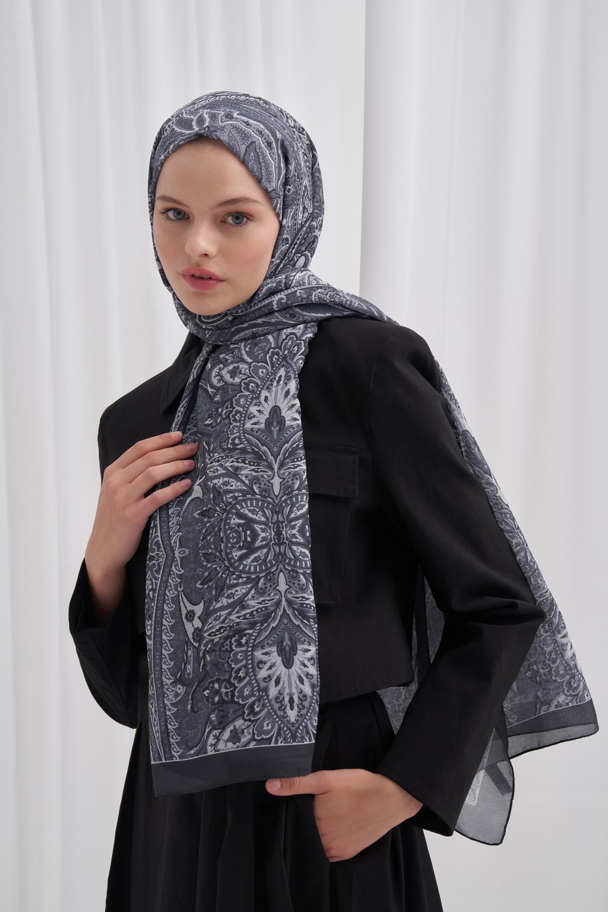 Nilla Pamuklu Şal Diamond Gri