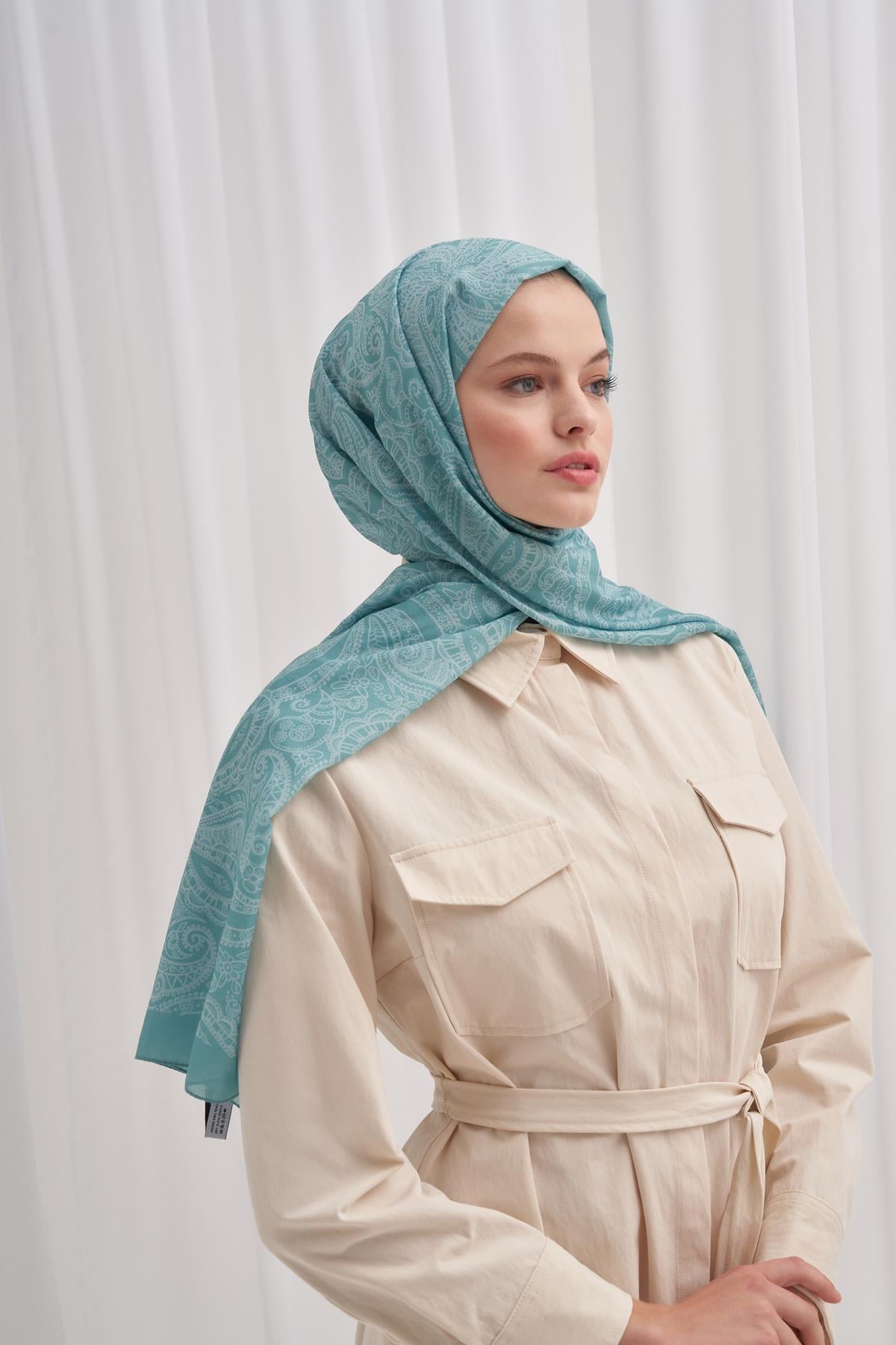 Nilla Pamuklu Şal Ocean Nil Yeşili