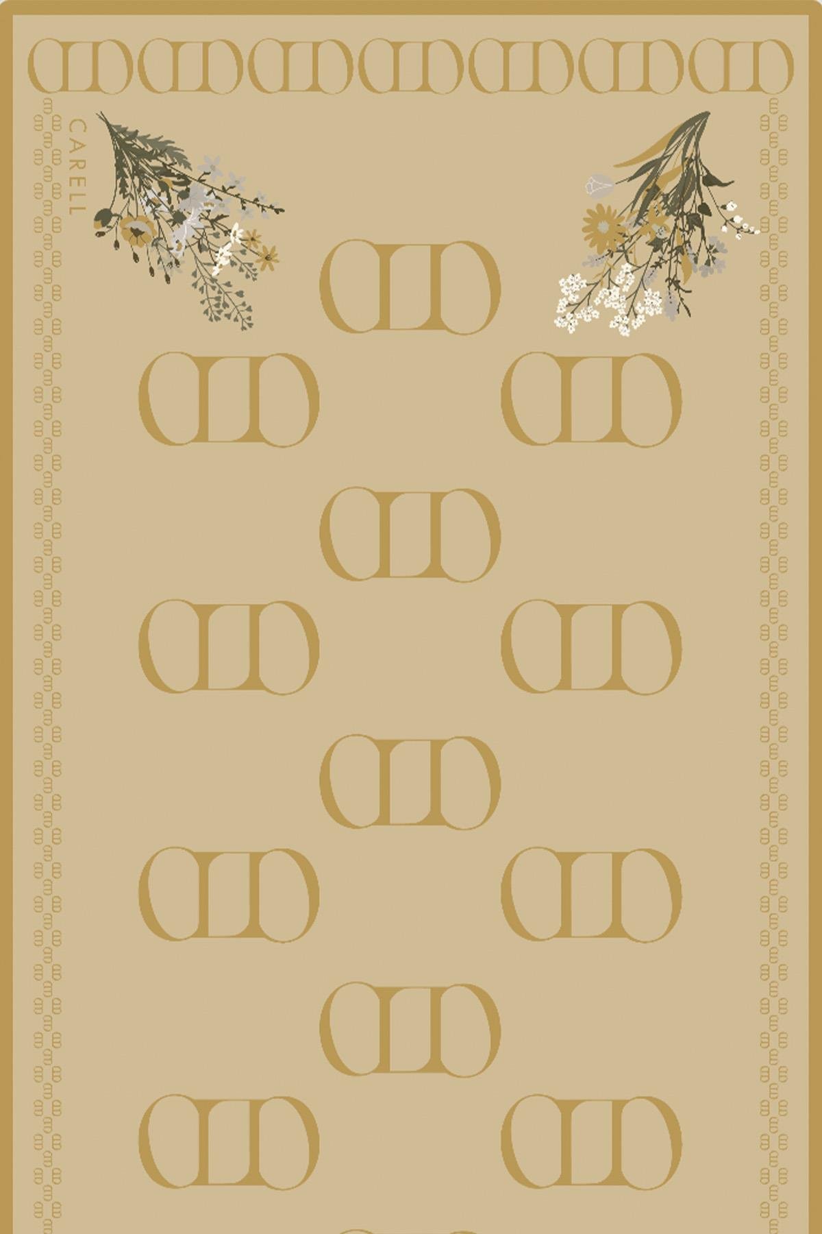 Elegance Monogram Floş Şal Soft Sarı