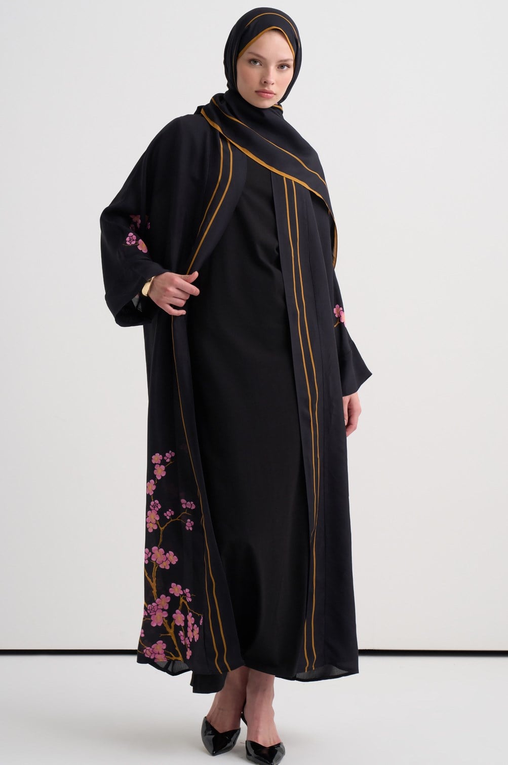 Bloomera Floş Abaya Siyah
