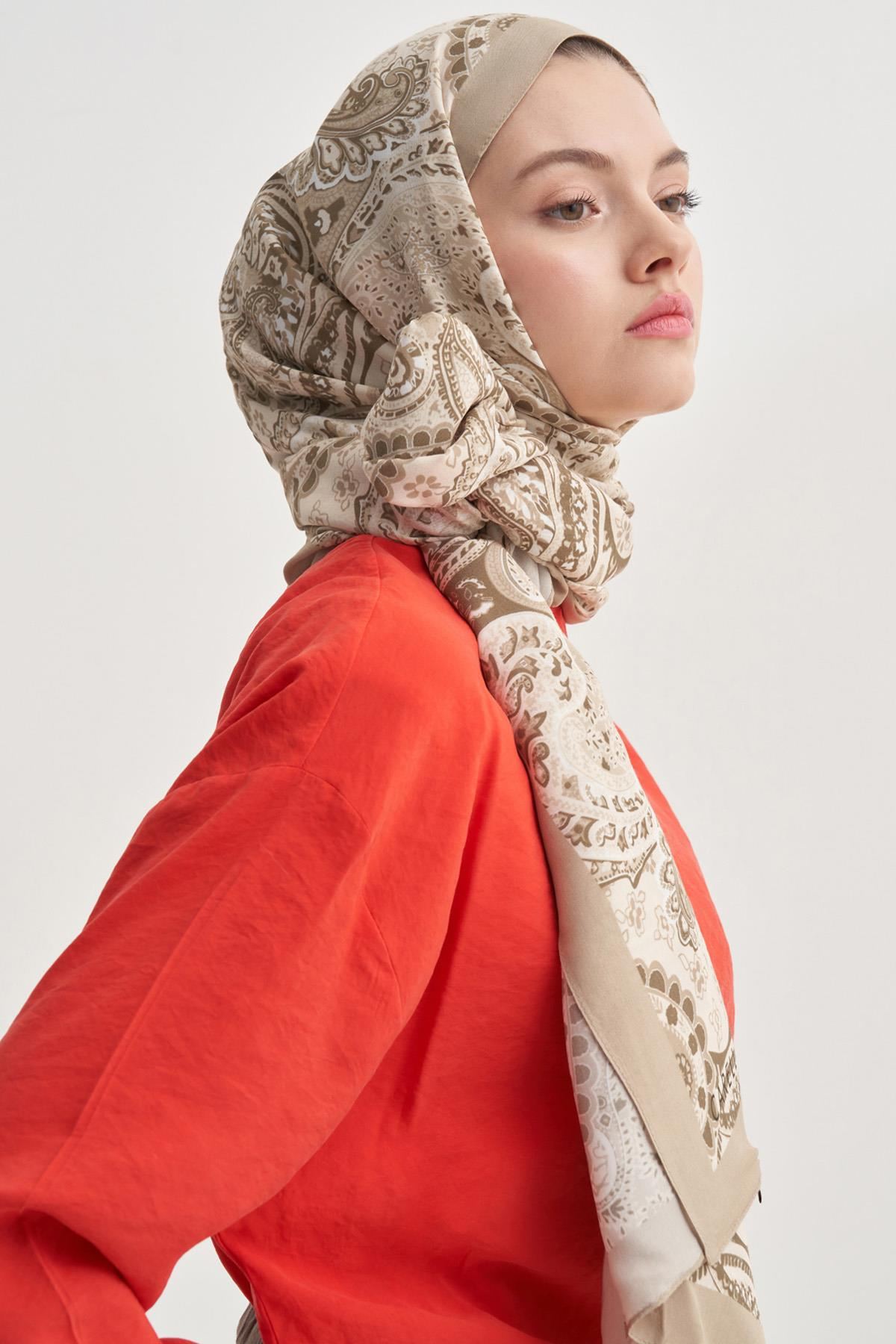 Rosella Krem Nilla Pamuklu Şal