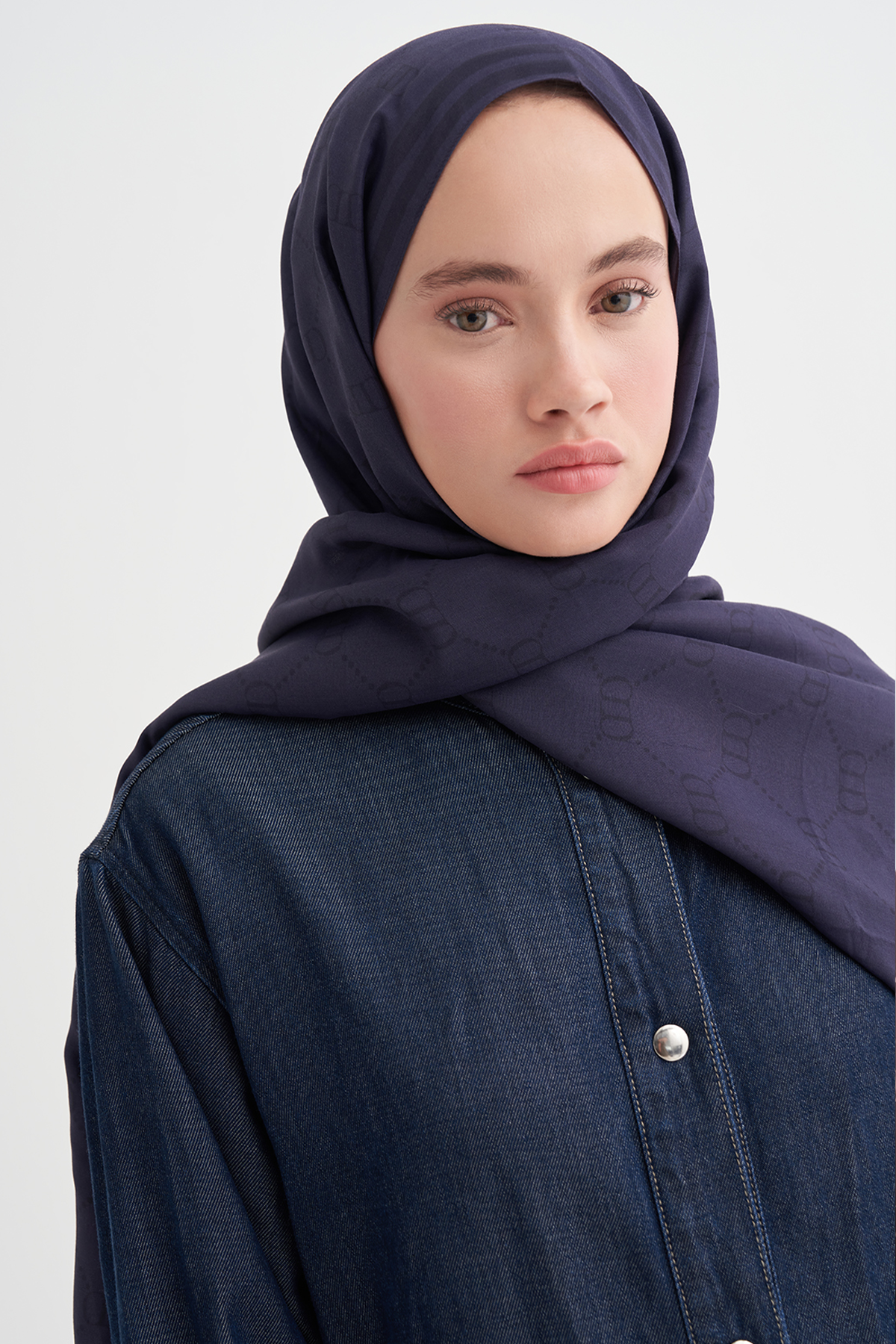 Grace Monogram Floş Şal Morcivert