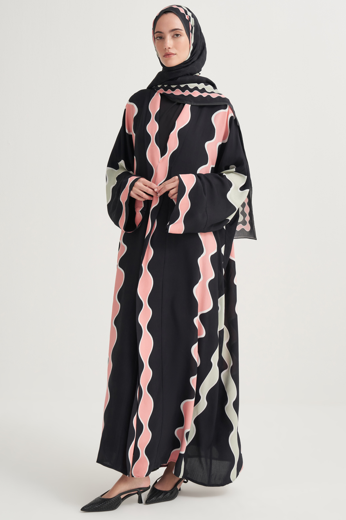 Luma Premium Floş Abaya Siyah