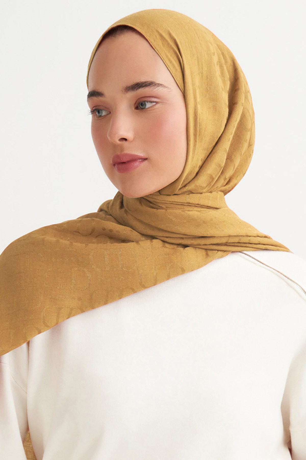 Luxe Desen Liora Pamuk Şal Gold