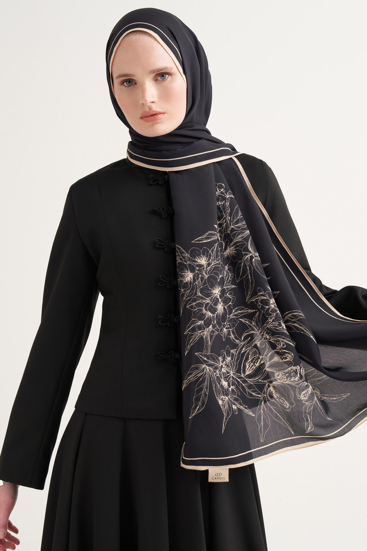 Blossy Floş Şal Siyah