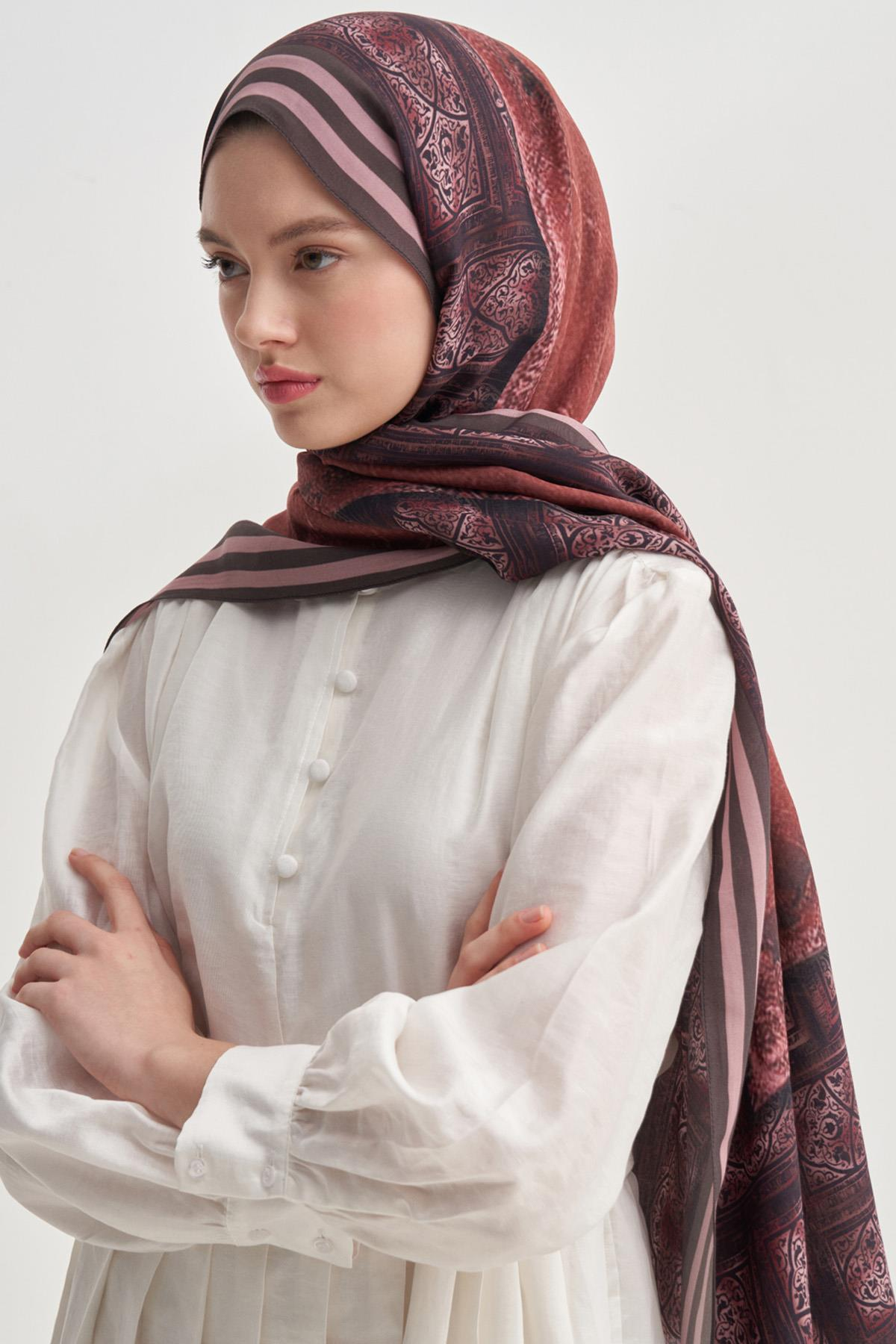 Serenya Vela Floş Şal Kızıl