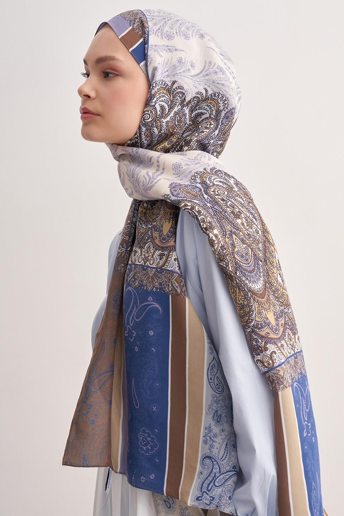 Ivory Lila Vela Floş Şal