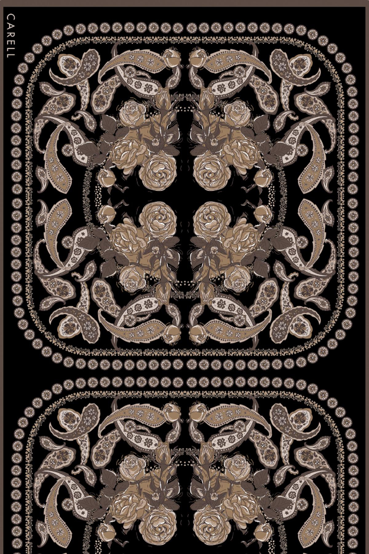 Moon Monogram Floş Şal Bej